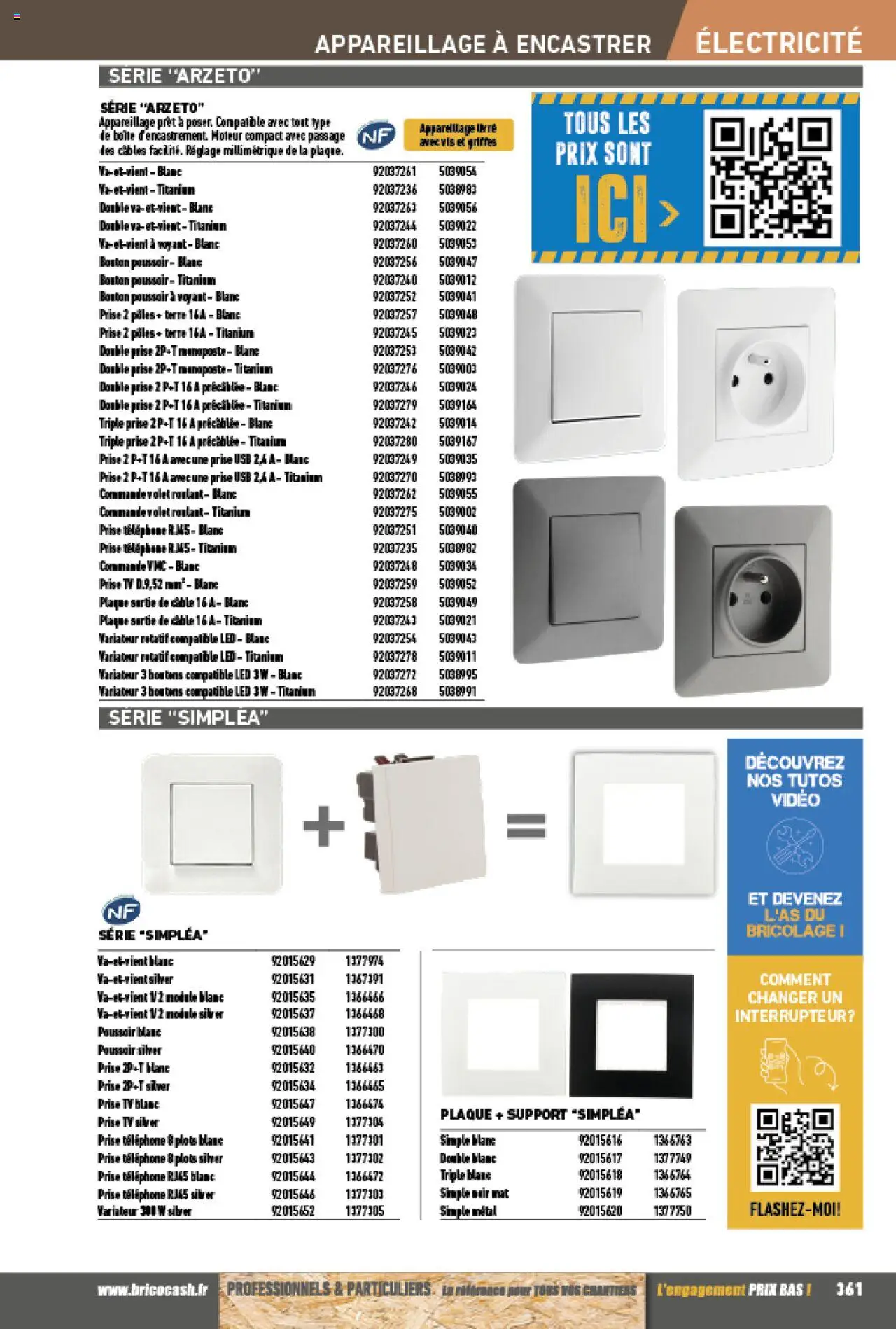 {H1} | Page: 361 | Produits: USB, Interrupteur, Prise, Piles