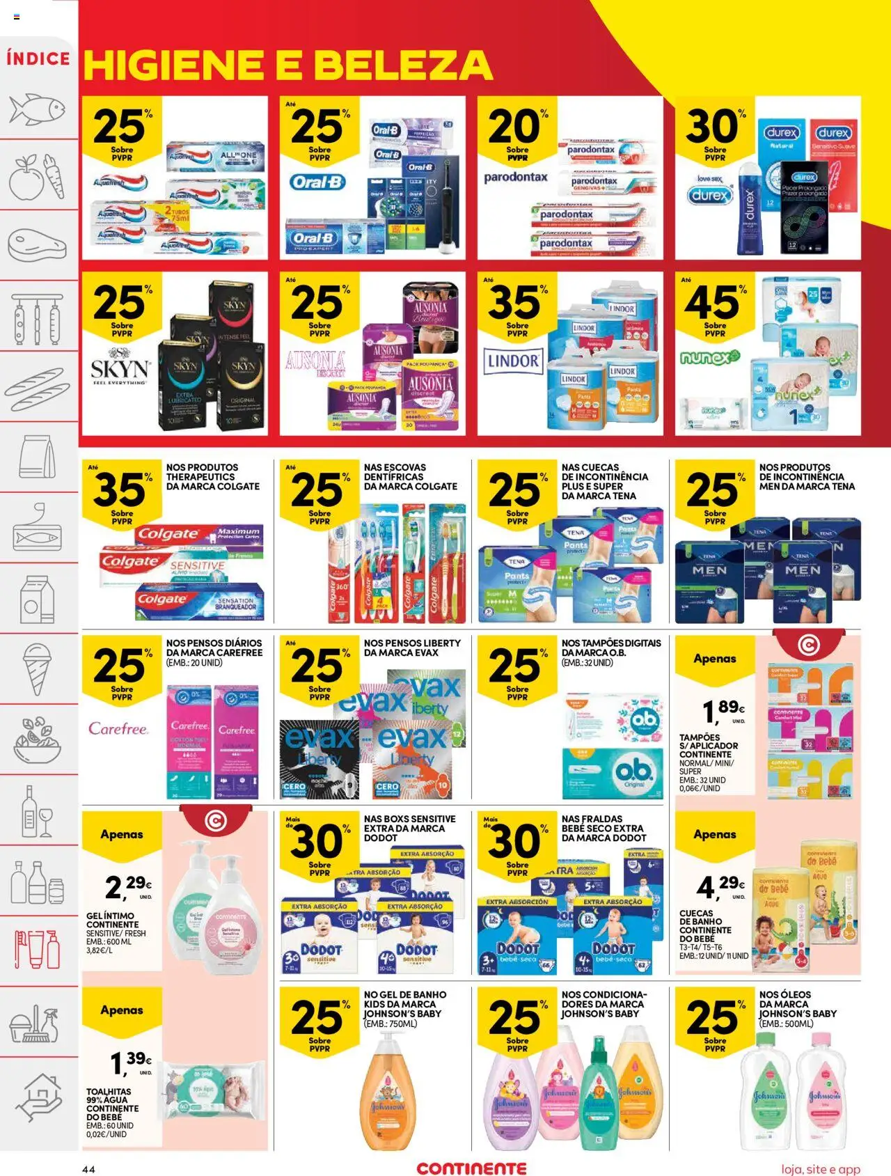 Continente folheto │ válido de 05.08.2025 | Página: 44 | Produtos: Agua, Fraldas, Banho, Cuecas