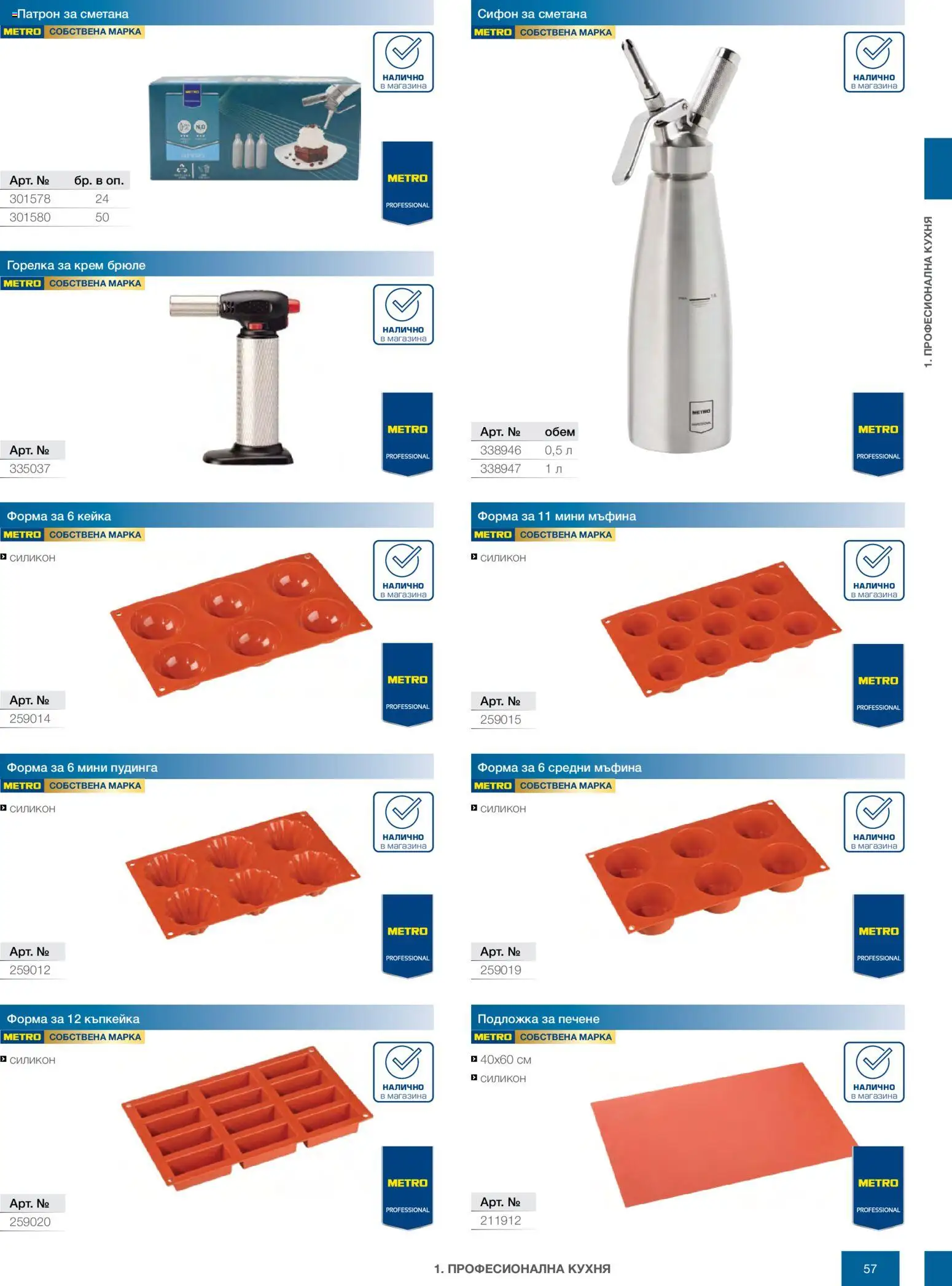 {H1} | Страница: 57 | Продукти: Крем, Сметана, Сифон, Подложка