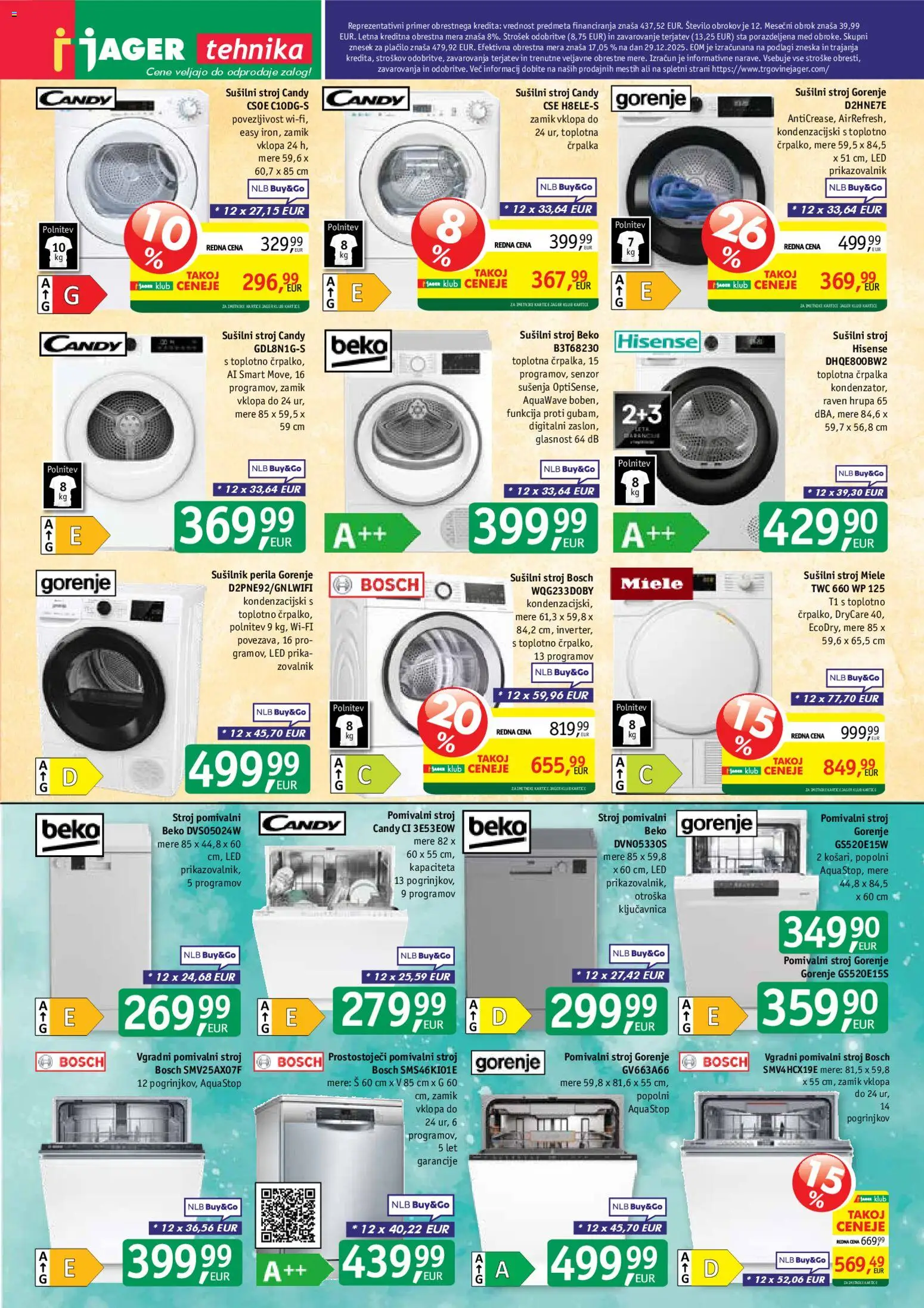 Novi Jager katalog ponudbe – veljaven od 14.01.2026 | Stran: 13 | Izdelki: Črpalka, Susilni stroj, Pomivalni stroj, Vgradni pomivalni stroj