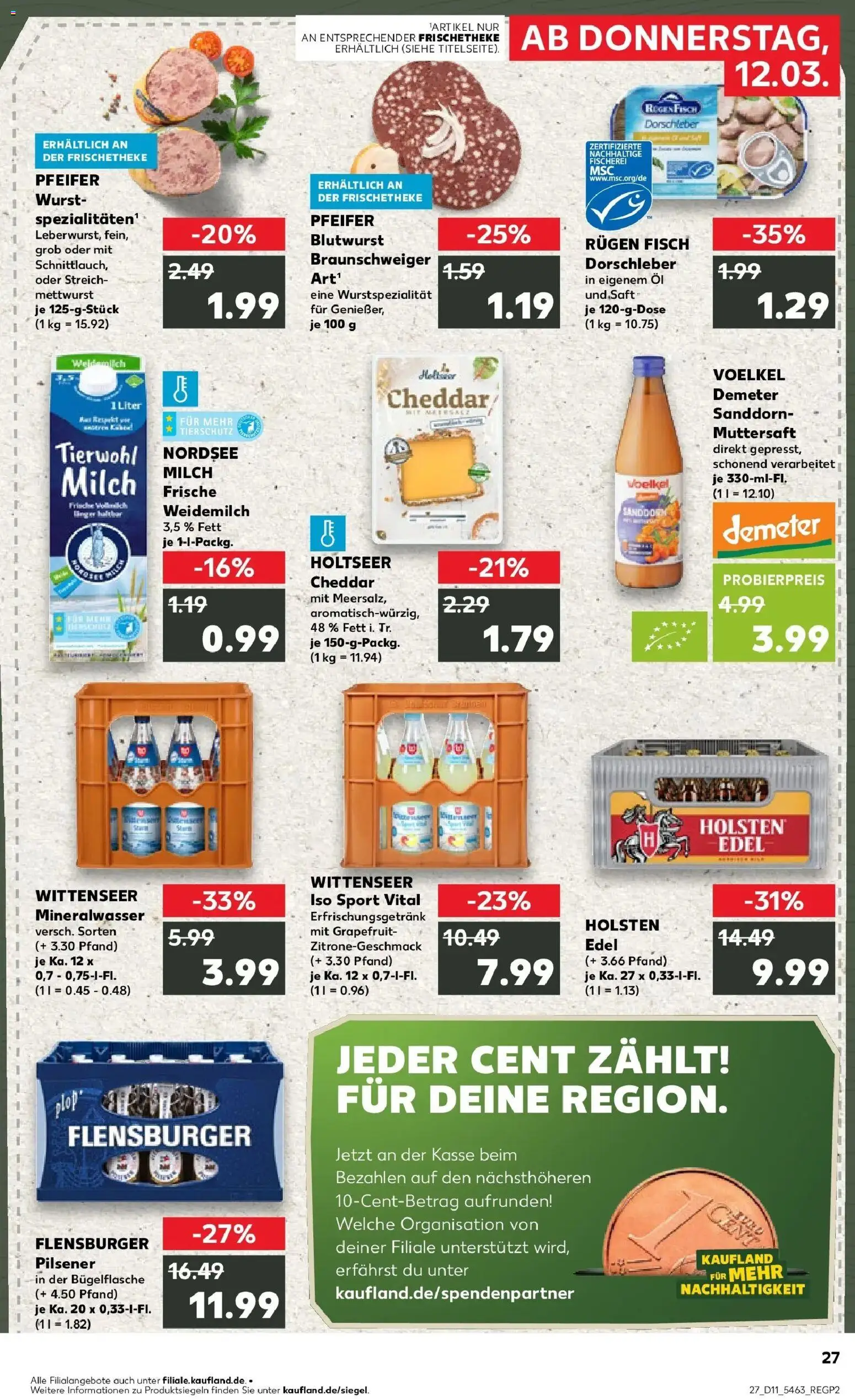 Kaufland Prospekt Schwentinental	 – gültig ab 09.03.2026 | Seite: 39 | Produkte: Öl, Flensburger, Wurst, Saft