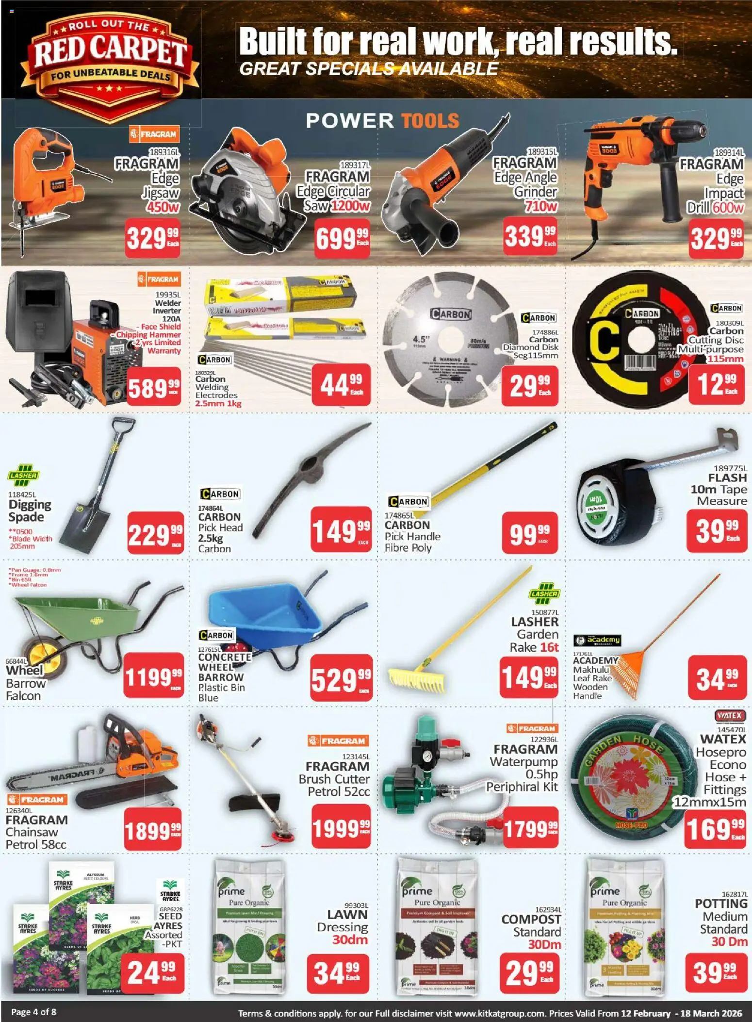 New KIT KAT Cash & Carry catalogue – valid from 12.02.2026 | Page: 4 | Products: Drill, Chainsaw, Jigsaw, Spade