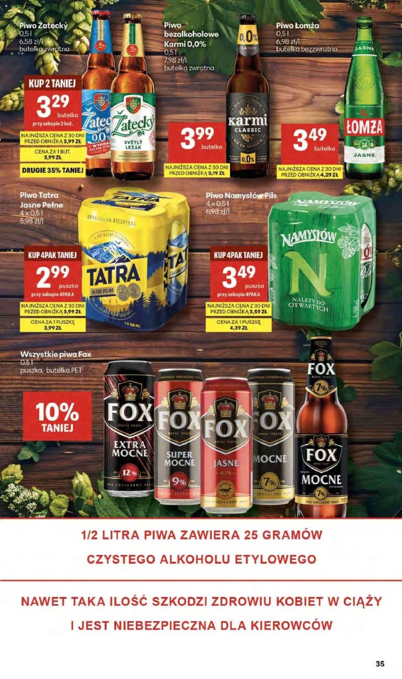 Delikatesy Centrum gazetka - Sklepy Własne od 02.04.2026 | Strona: 35 | Produkty: Leżak, Piwo, Piwo Namysłów