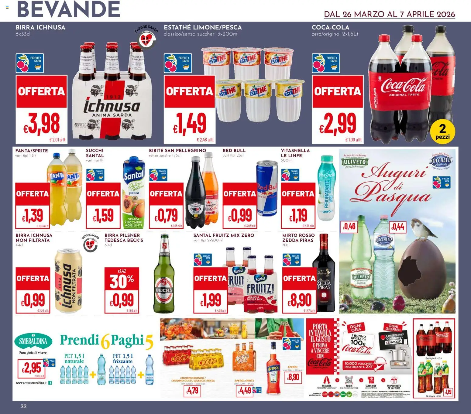 Volantino Pan del 26.03.2026 | Pagina: 22 | Prodotti: Acqua, Arancia, Bottiglia, Coca Cola