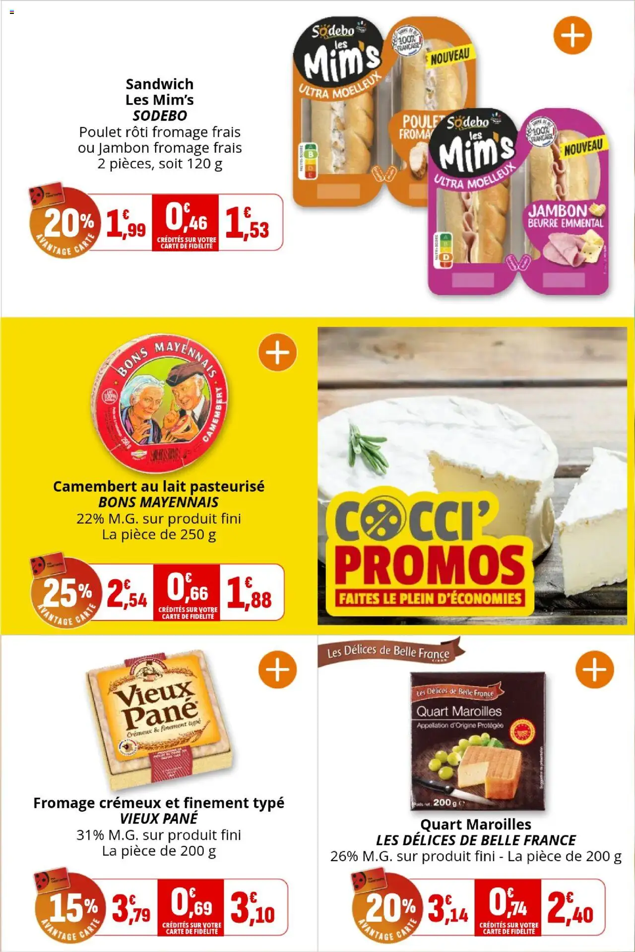  | Page: 8 | Produits: Sandwich, Lait, Fromage, Fromage frais