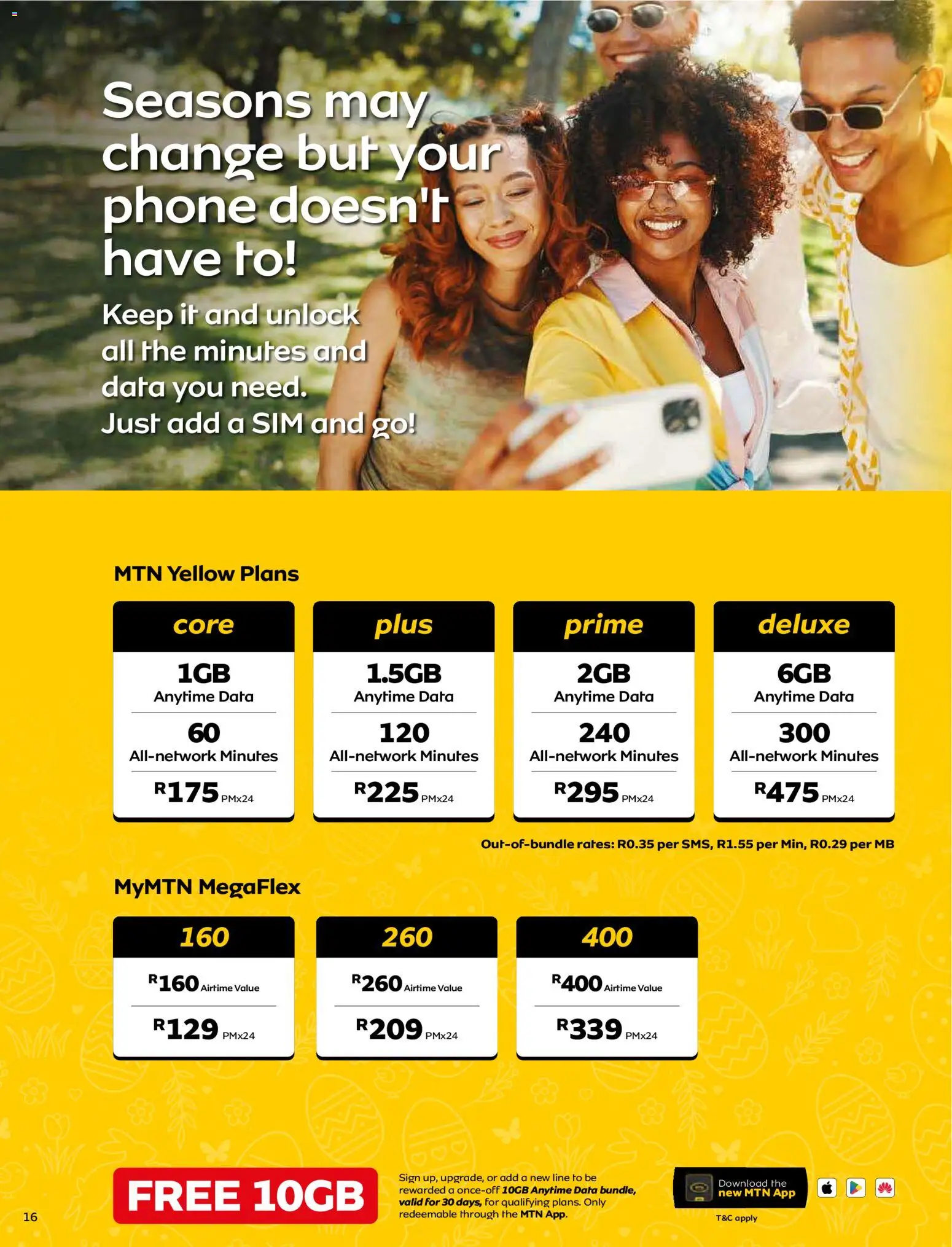 New MTN catalogue – valid from 07.04.2026 | Page: 16 | Products: Data, Sim, Phone