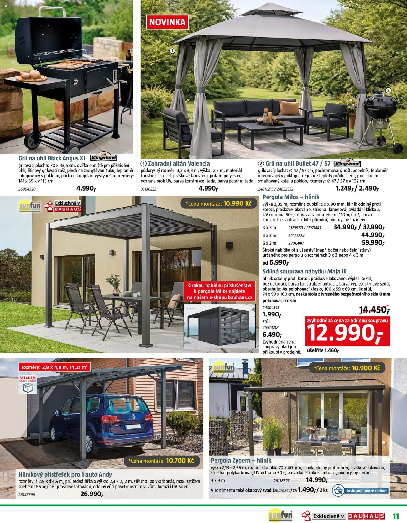 Bauhaus katalog Zahradní centrum od 20.03.2026 | Strana: 11 | Produkty: Plech, Gril, Altán, Křeslo