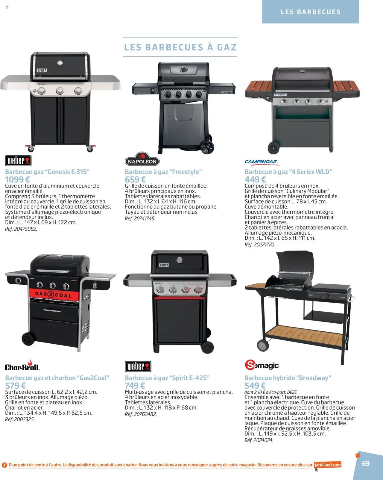  | Page: 69 | Produits: Plancha, Barbecue, Plateau, Grille de cuisson