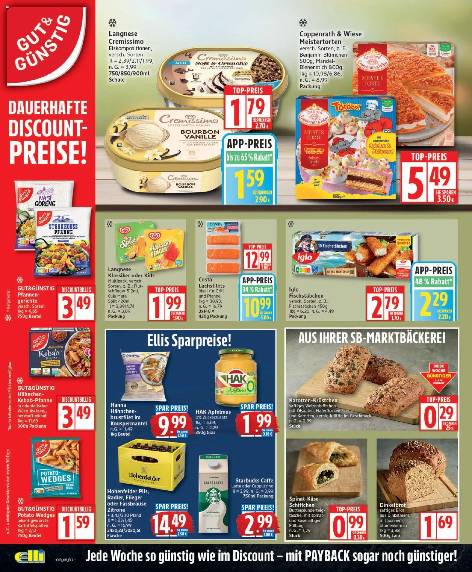 Elli Markt Prospekt Schloß Holte – gültig ab 23.03.2026 | Seite: 6 | Produkte: Cremissimo, Fischstabchen, Zitrone, Brot