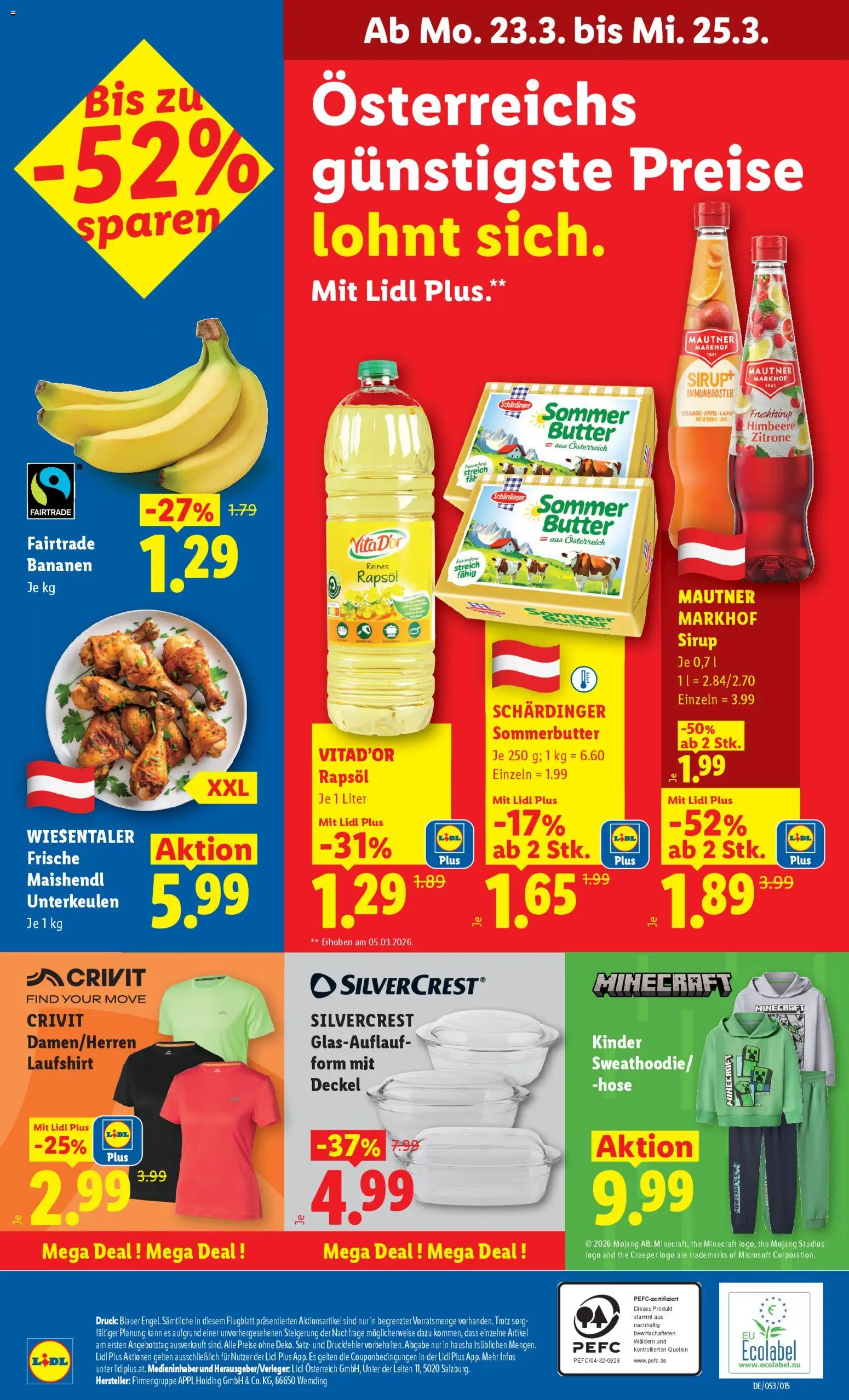 Lidl Flugblatt - Altenmarkt im Pongau, St. Johann im Pongau, Zell am See gültig ab 19.03.2026 | Seite: 29 | Produkte: Zitrone, Himbeere, Butter, Bananen