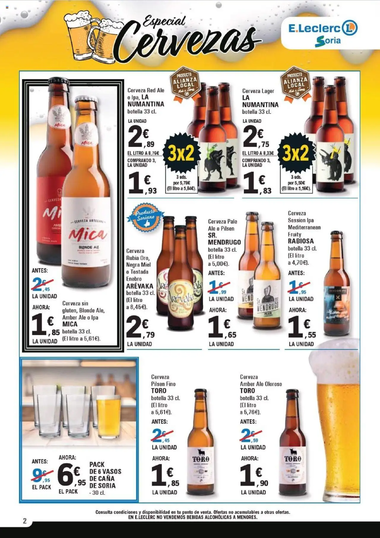 E.Leclerc folleto │ válido desde el 15.10.2025 | Página: 2 | Productos: Cerveza, Vasos