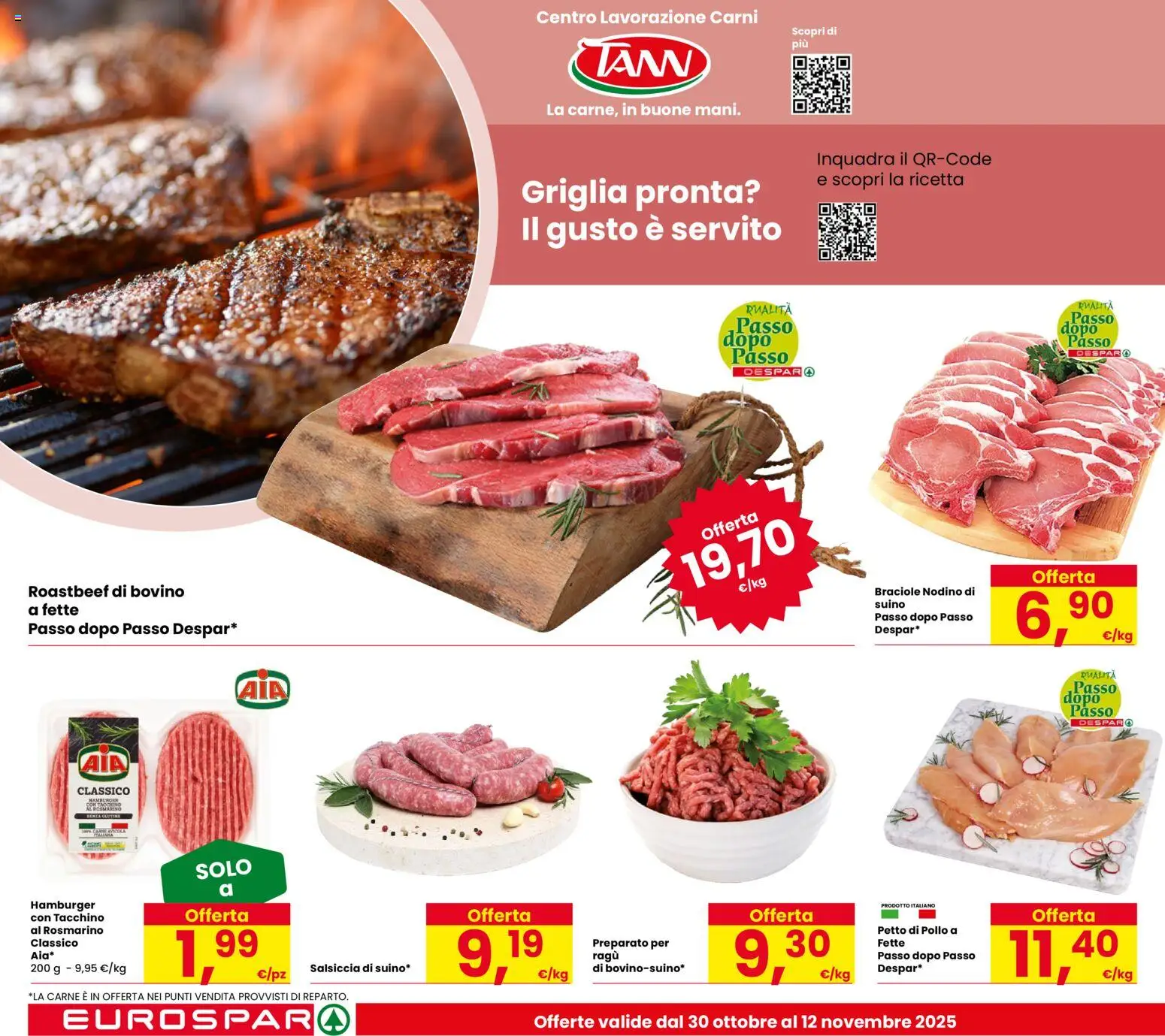 Volantino Despar del 30.10.2025 | Pagina: 6 | Prodotti: Petto di Pollo, Rosmarino, Salsiccia, Hamburger