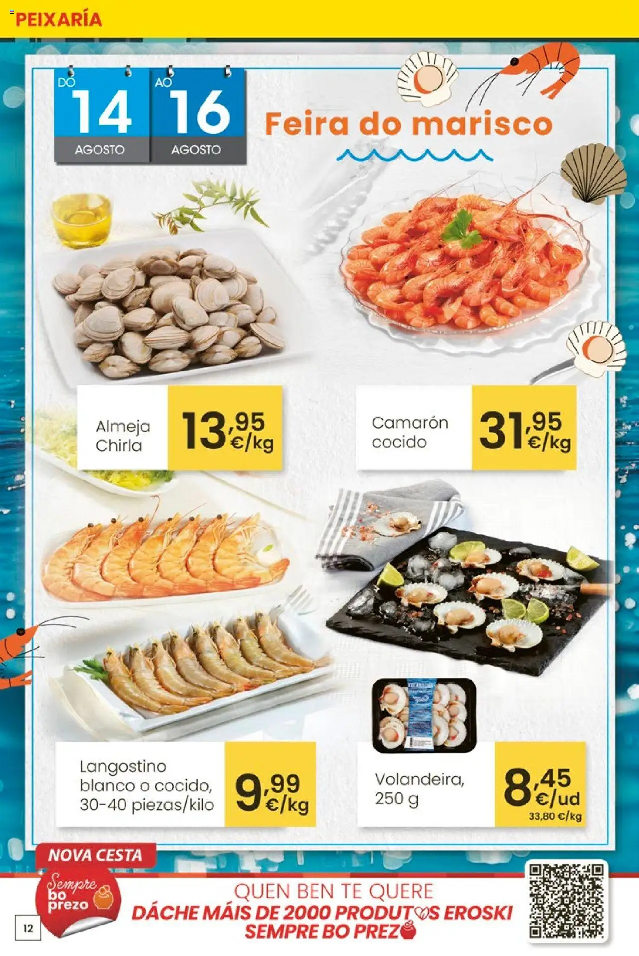 Eroski - Ofertons para conquistarte │ válido desde el 14.08.2025 | Página: 12 | Productos: Té, Langostino, Cesta