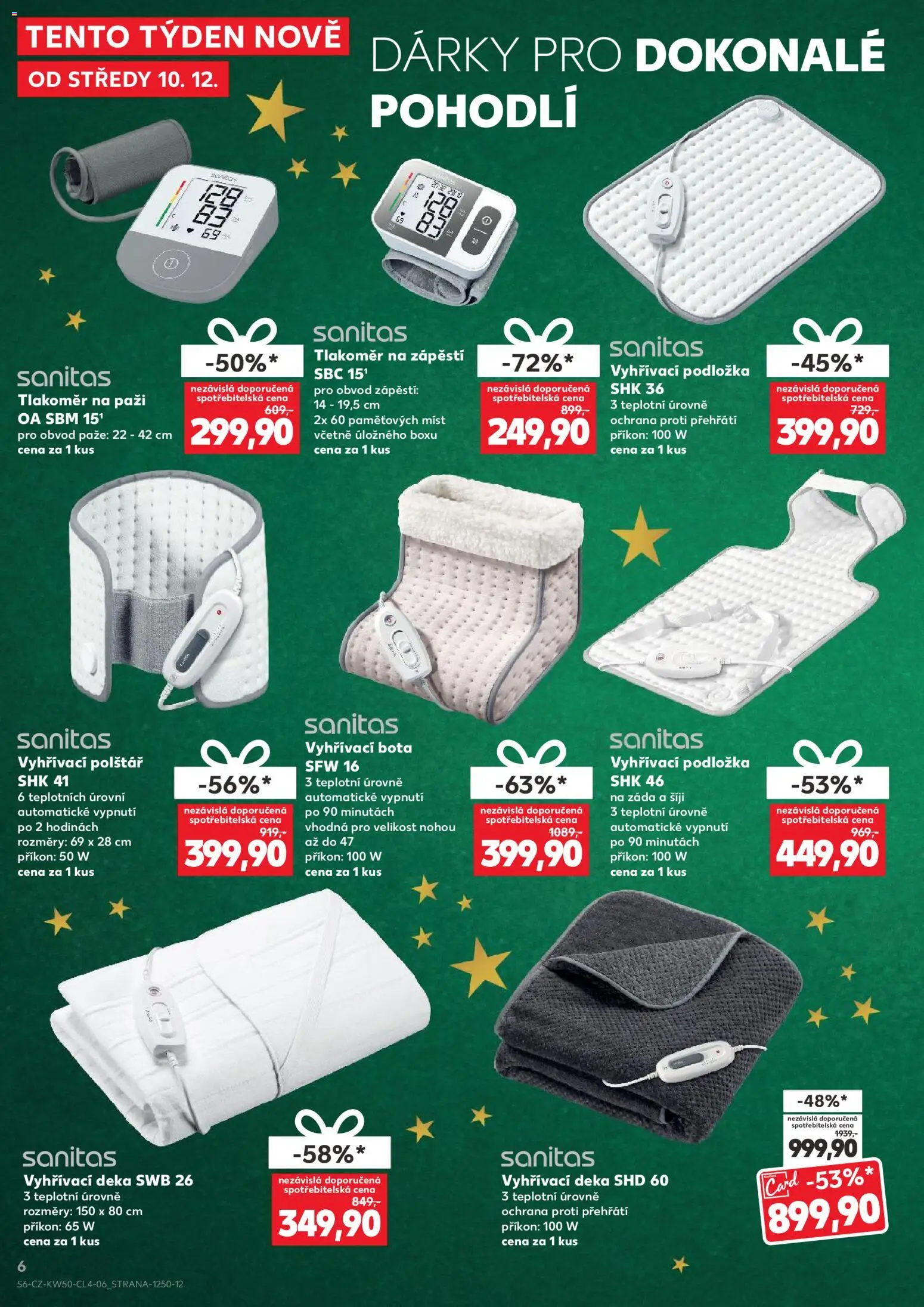 Kaufland leták - Ostrava od 10.12.2025 | Strana: 6 | Produkty: Deka, Tlakoměr, Polštář