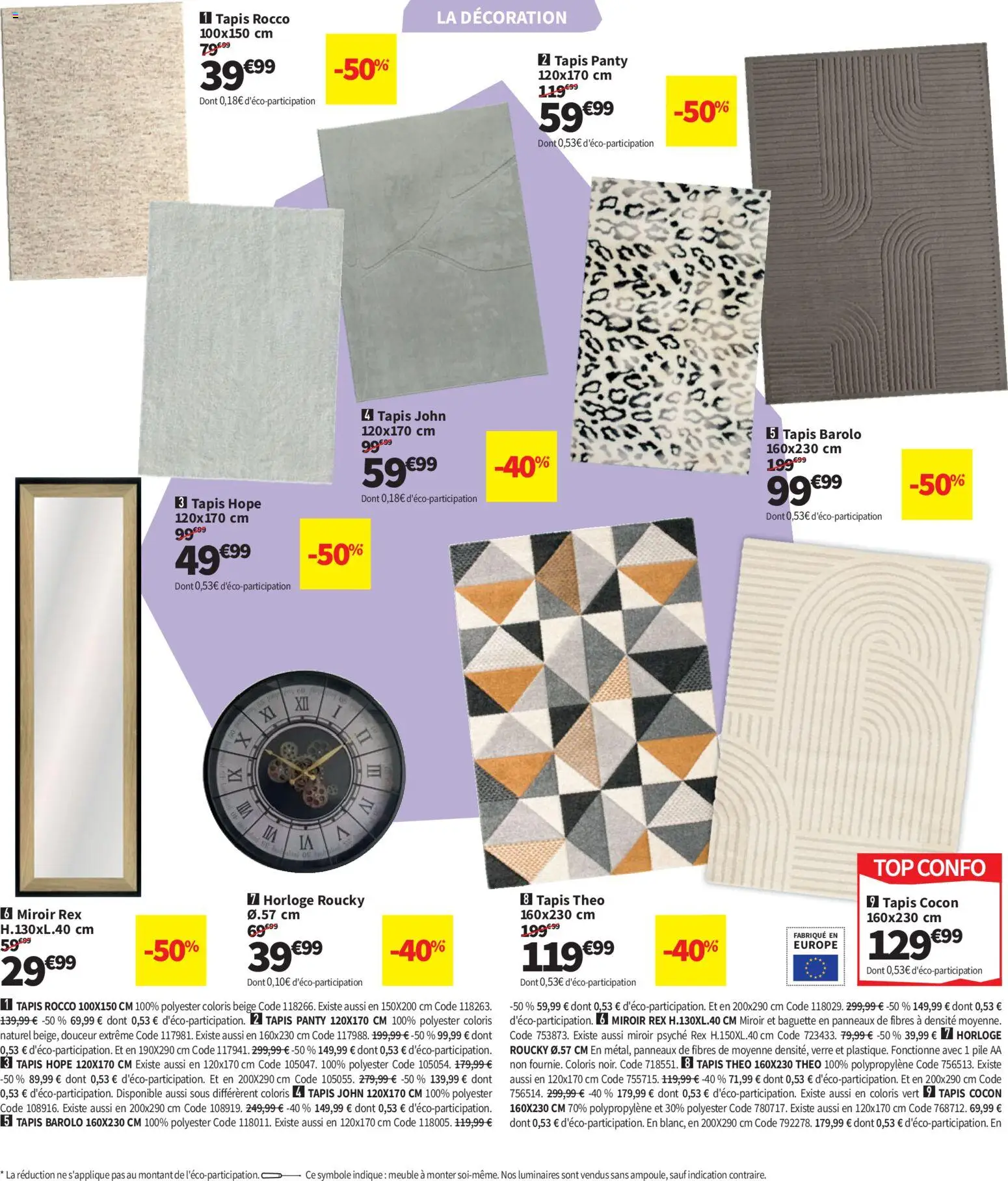 {H1} | Page: 30 | Produits: Miroir, Tapis