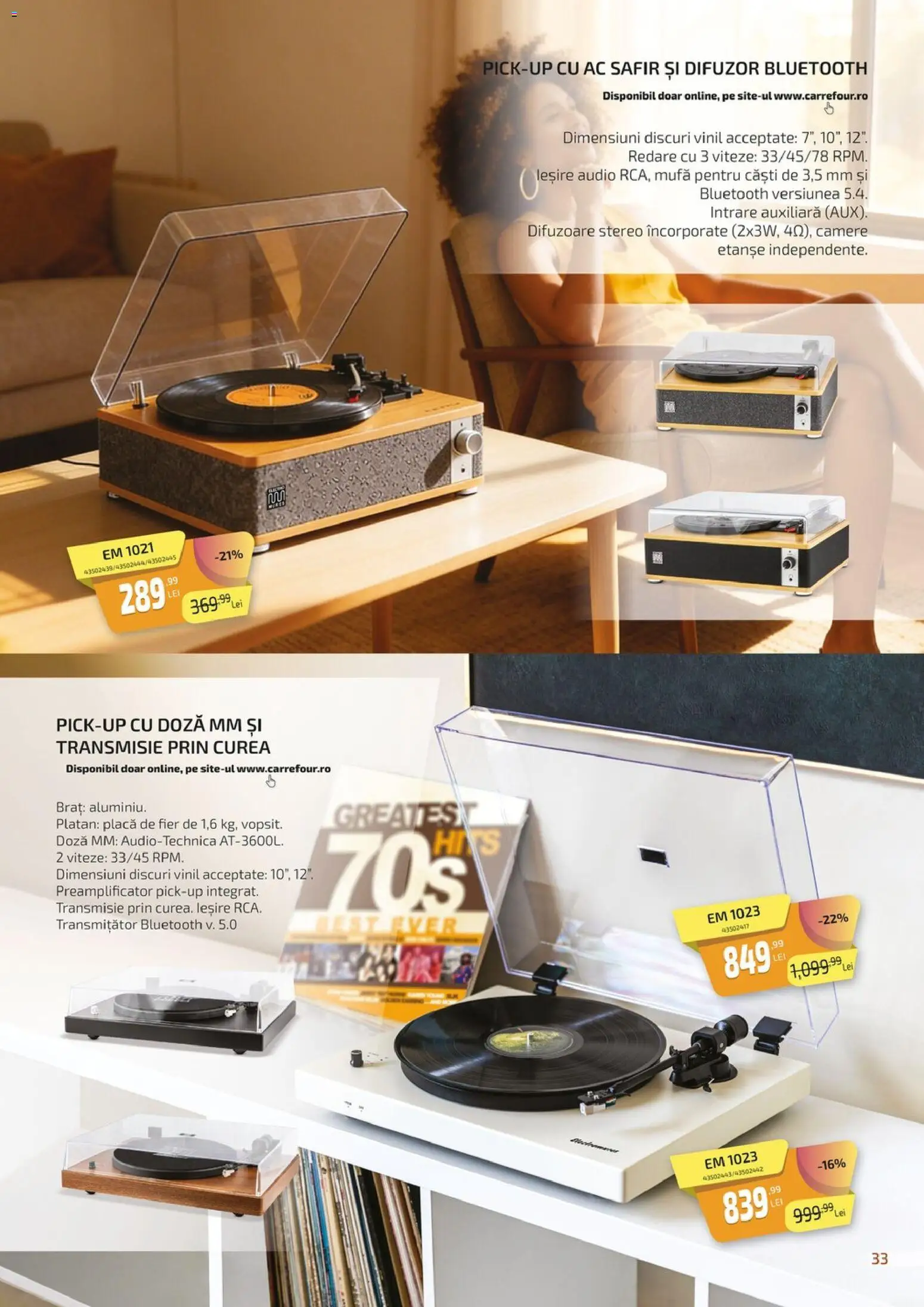 Noul catalog Carrefour – valabil de la 27.02.2026 | Pagină: 33 | Produse: Curea, Audio, Căști, Difuzor