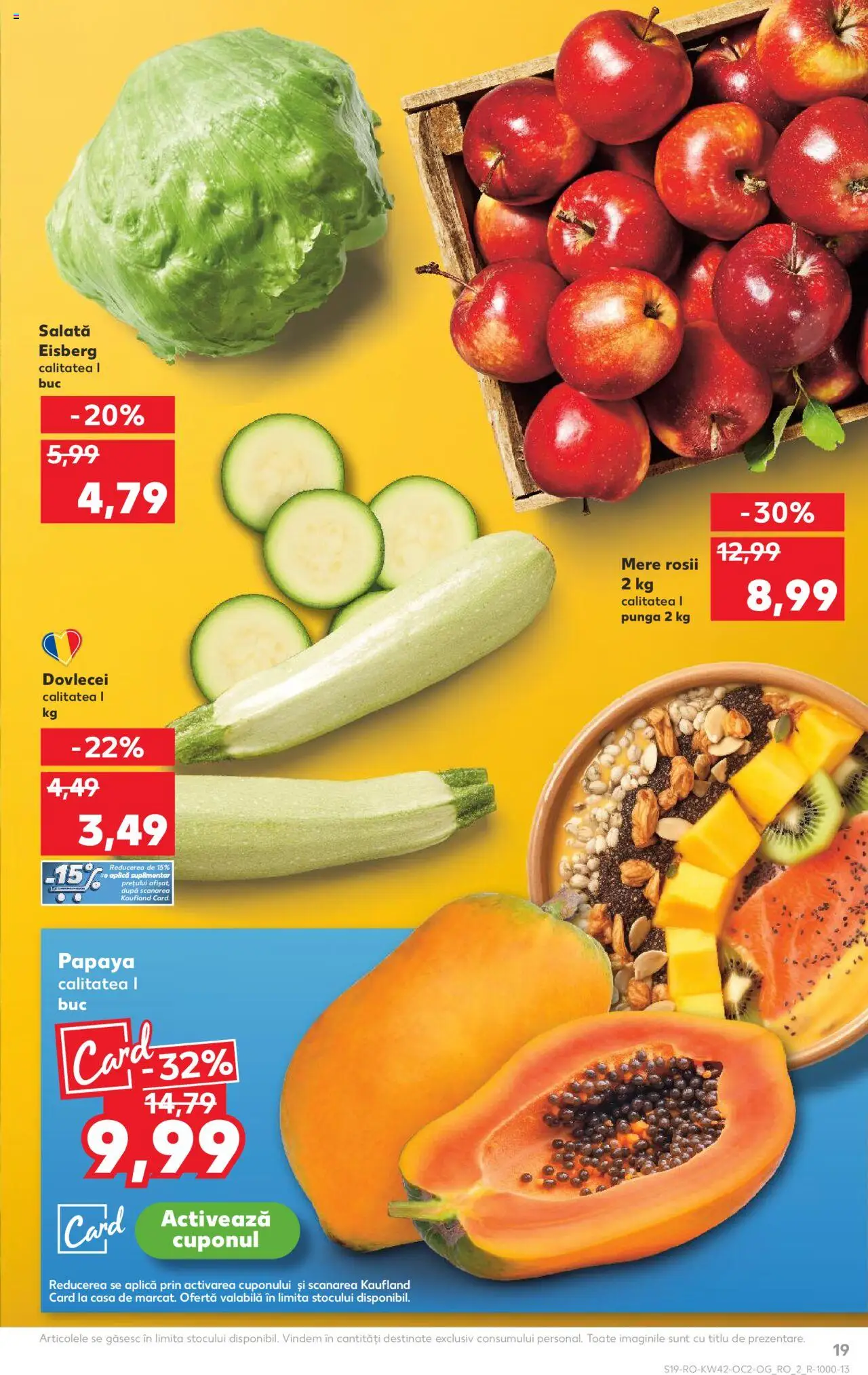 Kaufland RO akciós ujság - amely érvényes a következő dátumtól: 15.10.2025 | Oldal: 19 | Termékek: Saláta