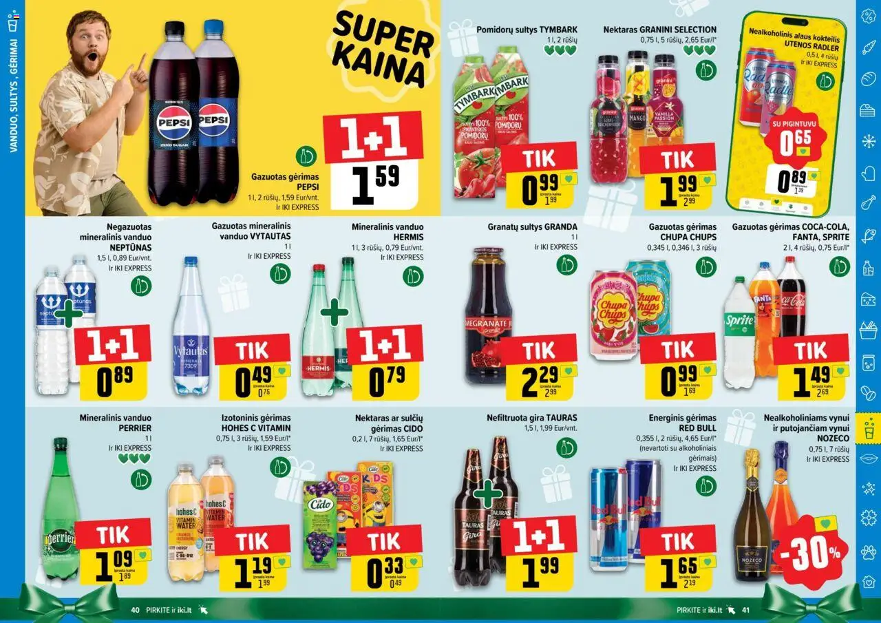 IKI akcijos nuo 20.10.2025 | Puslapis: 21 | Prekių: Energinis gėrimas, Sultys, Mineralinis vanduo