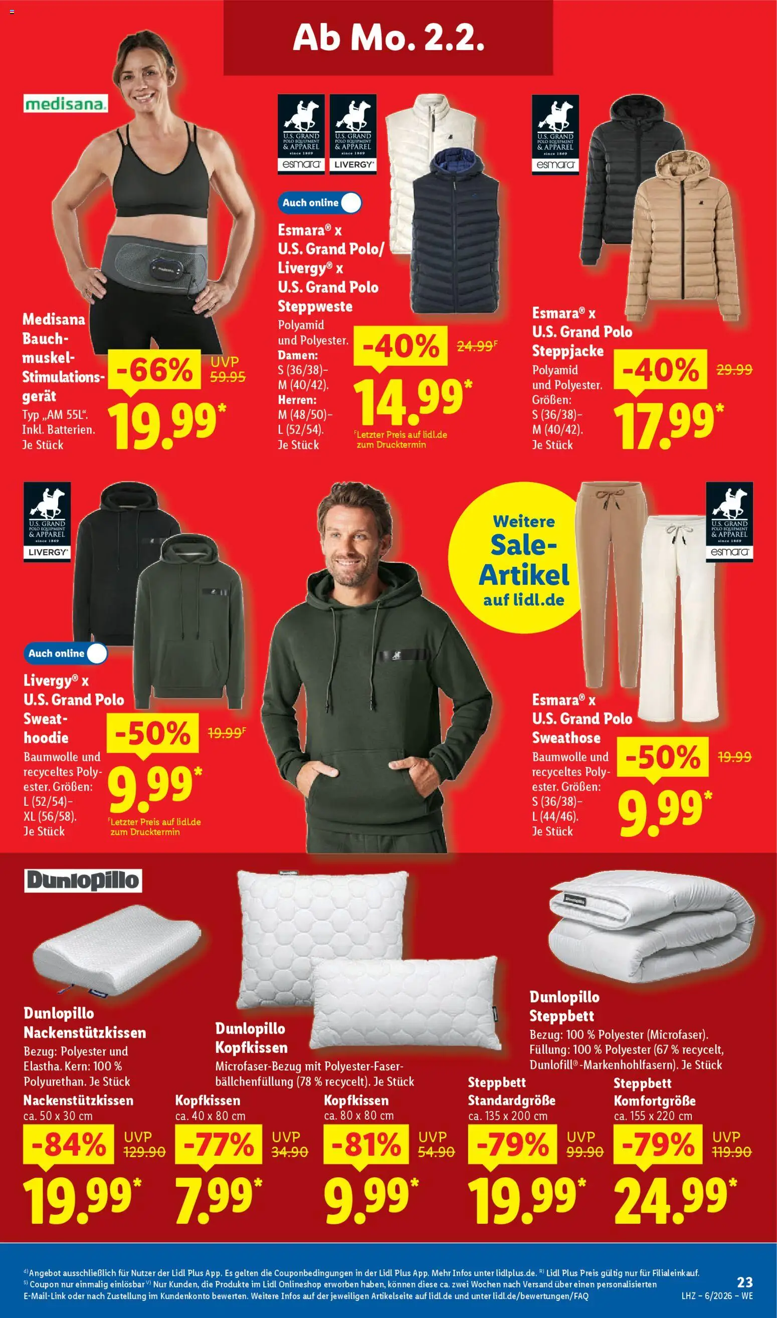 Lidl Prospekt Hilders – gültig ab 02.02.2026 | Seite: 33 | Produkte: Steppweste, Hoodie, Steppjacke, Kopfkissen