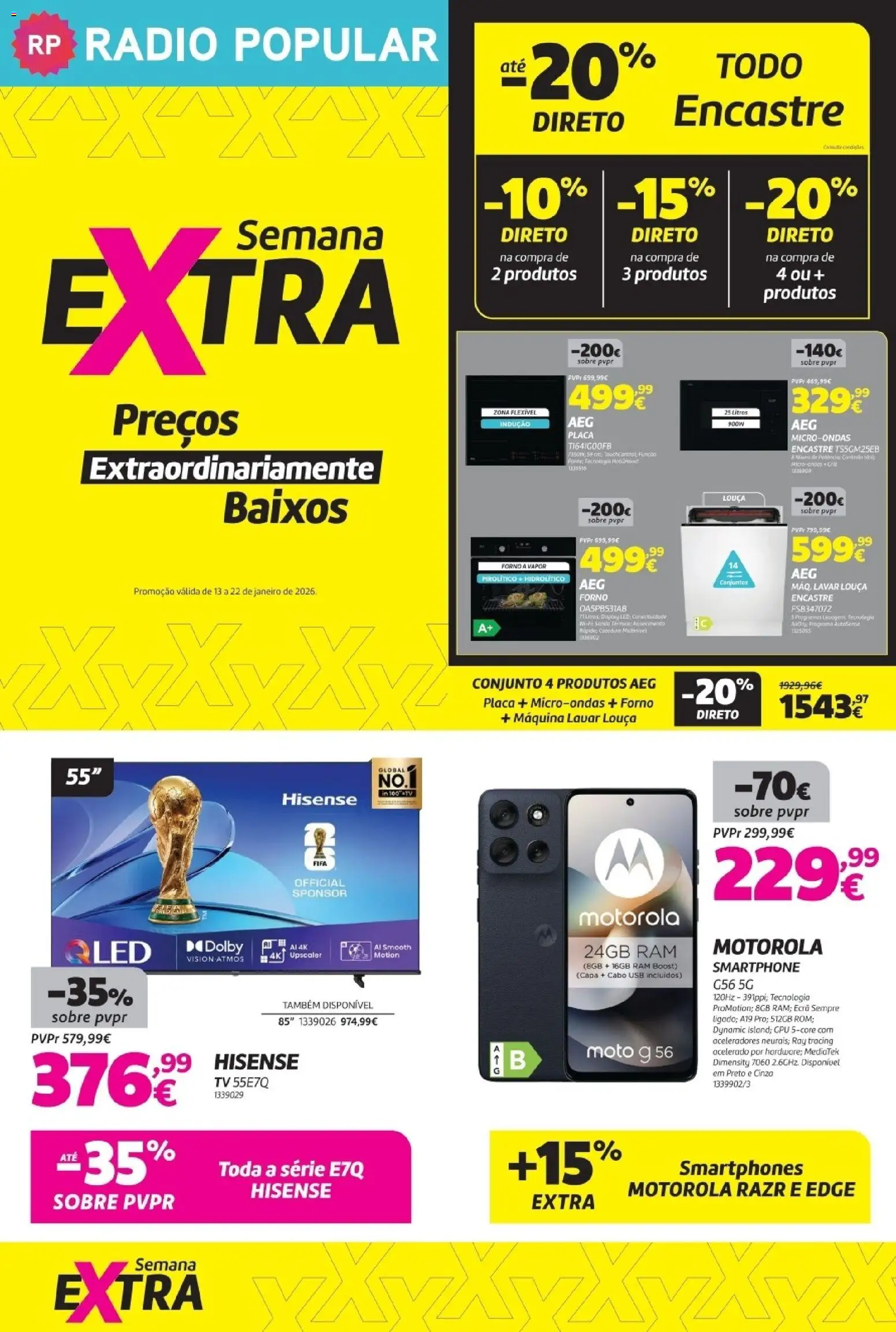 Radio Popular - Semana Extra │ válido de 13.01.2026 | Página: 1 | Produtos: Smartphone, Forno, Cabo, USB