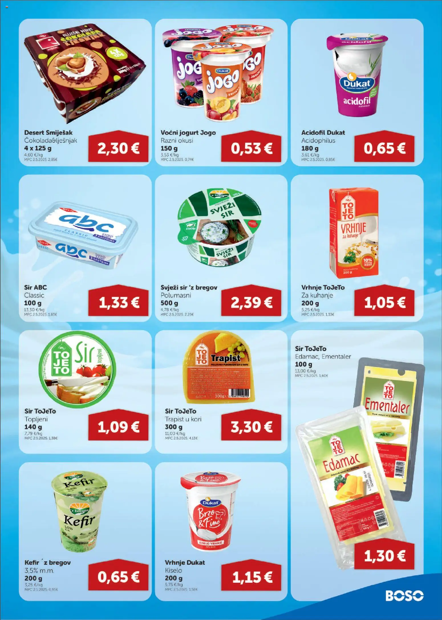 Boso katalog | vrijedi od 12.03.2026 | Stranica: 5 | Proizvodi: Sir, Voćni jogurt, Svježi sir, Kefir