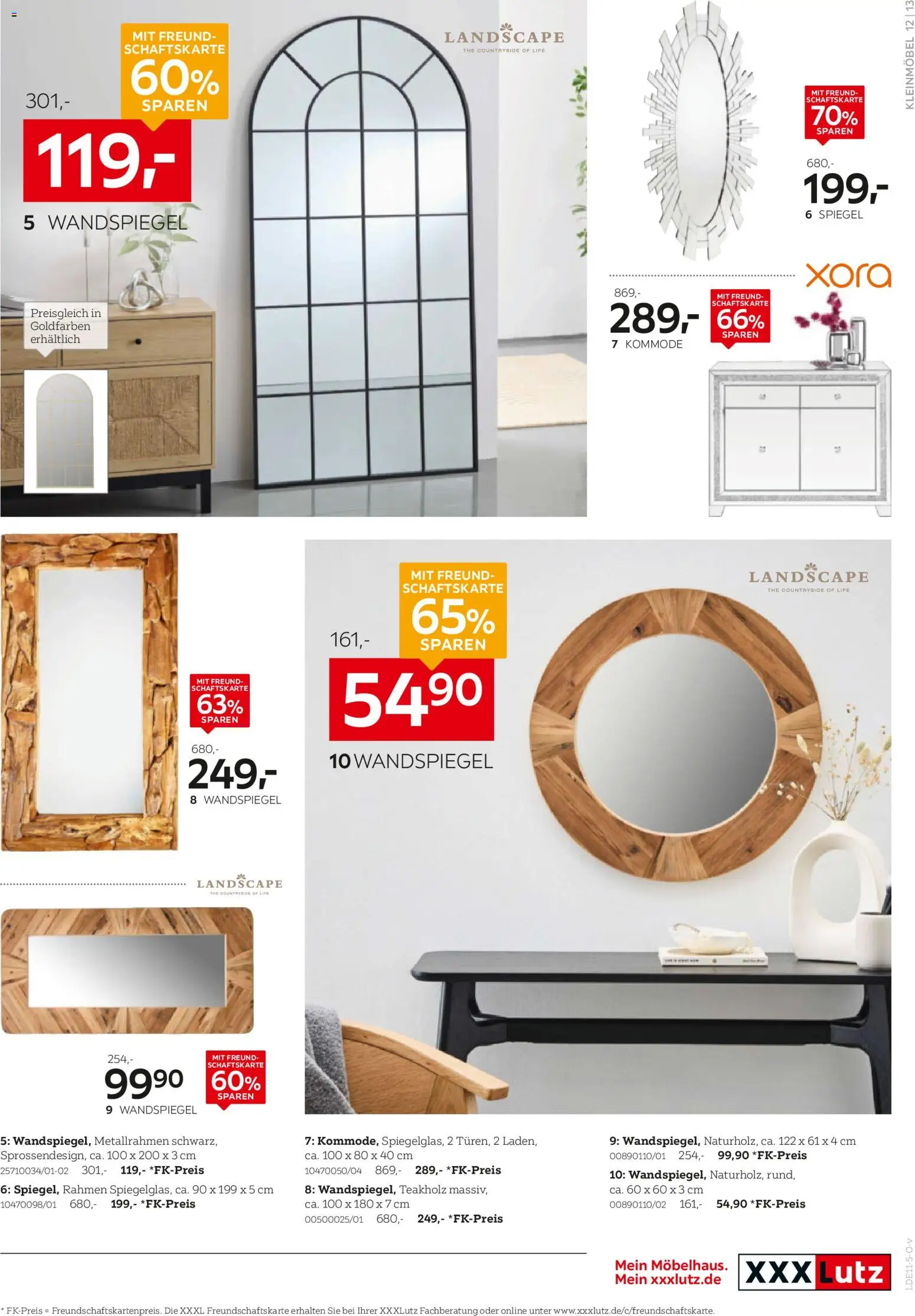 XXXL Lutz Aufbewahrung & Deko – gültig ab 16.11.2025 | Seite: 13 | Produkte: Kommode, Wandspiegel, Spiegel