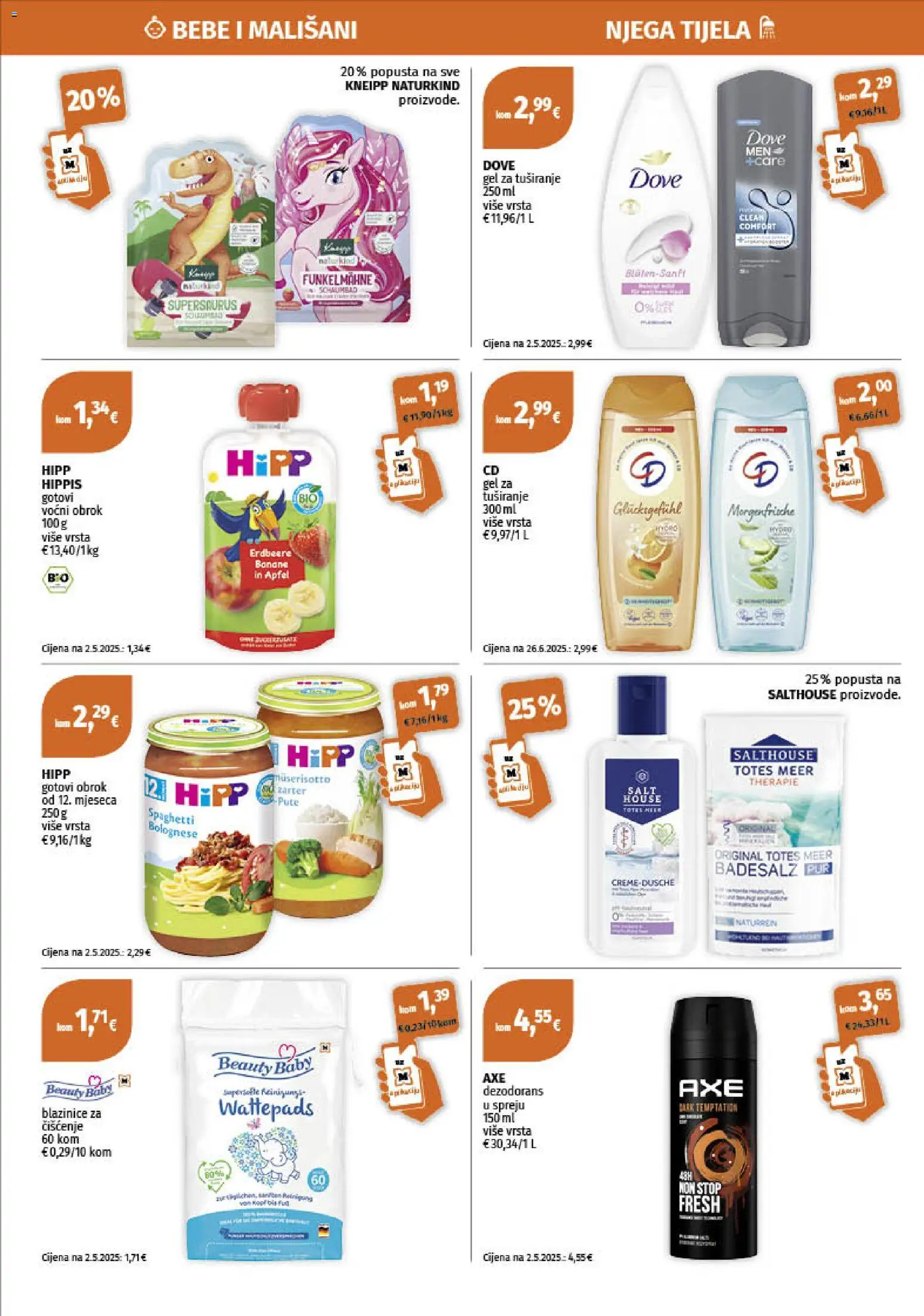 Müller katalog | vrijedi od 16.02.2026 | Stranica: 6 | Proizvodi: Gel za tuširanje, Dezodorans, Banane, Dove