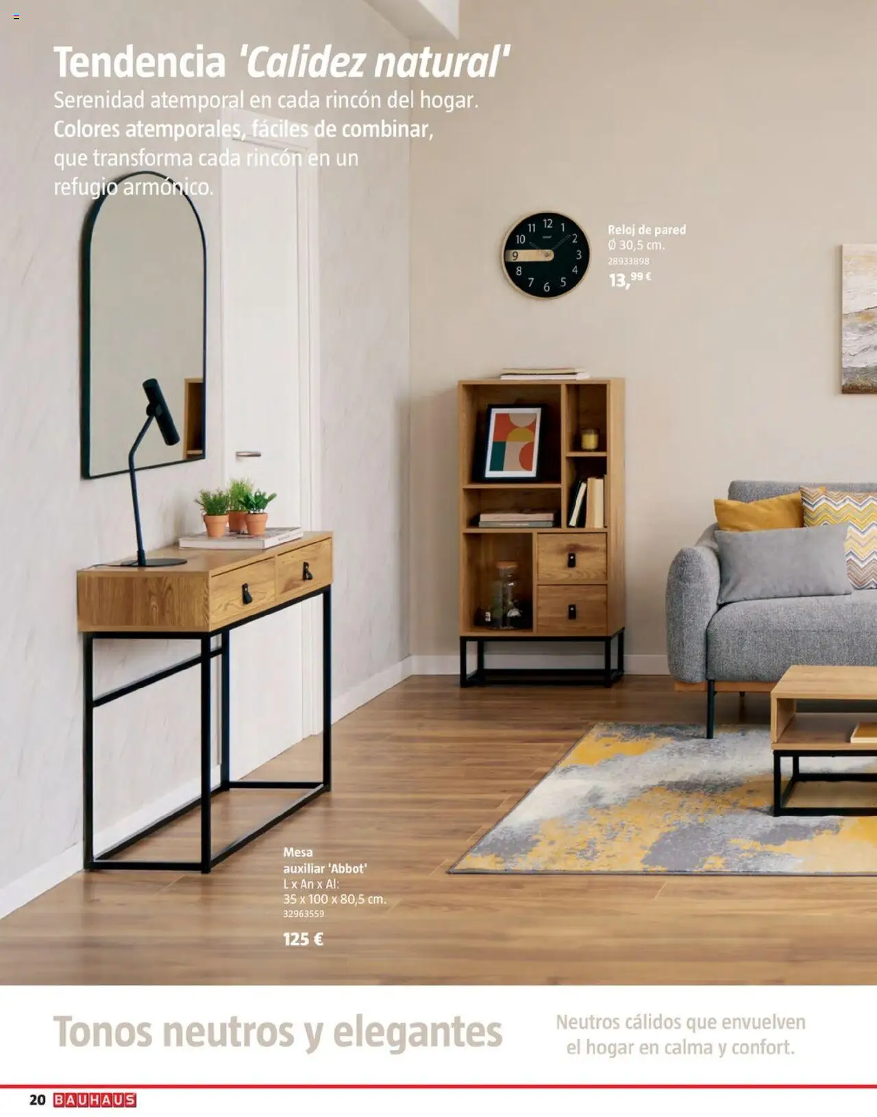 Bauhaus - Decoracion │ válido desde el 16.10.2025 | Página: 20 | Productos: Reloj, Mesa auxiliar, Mesa