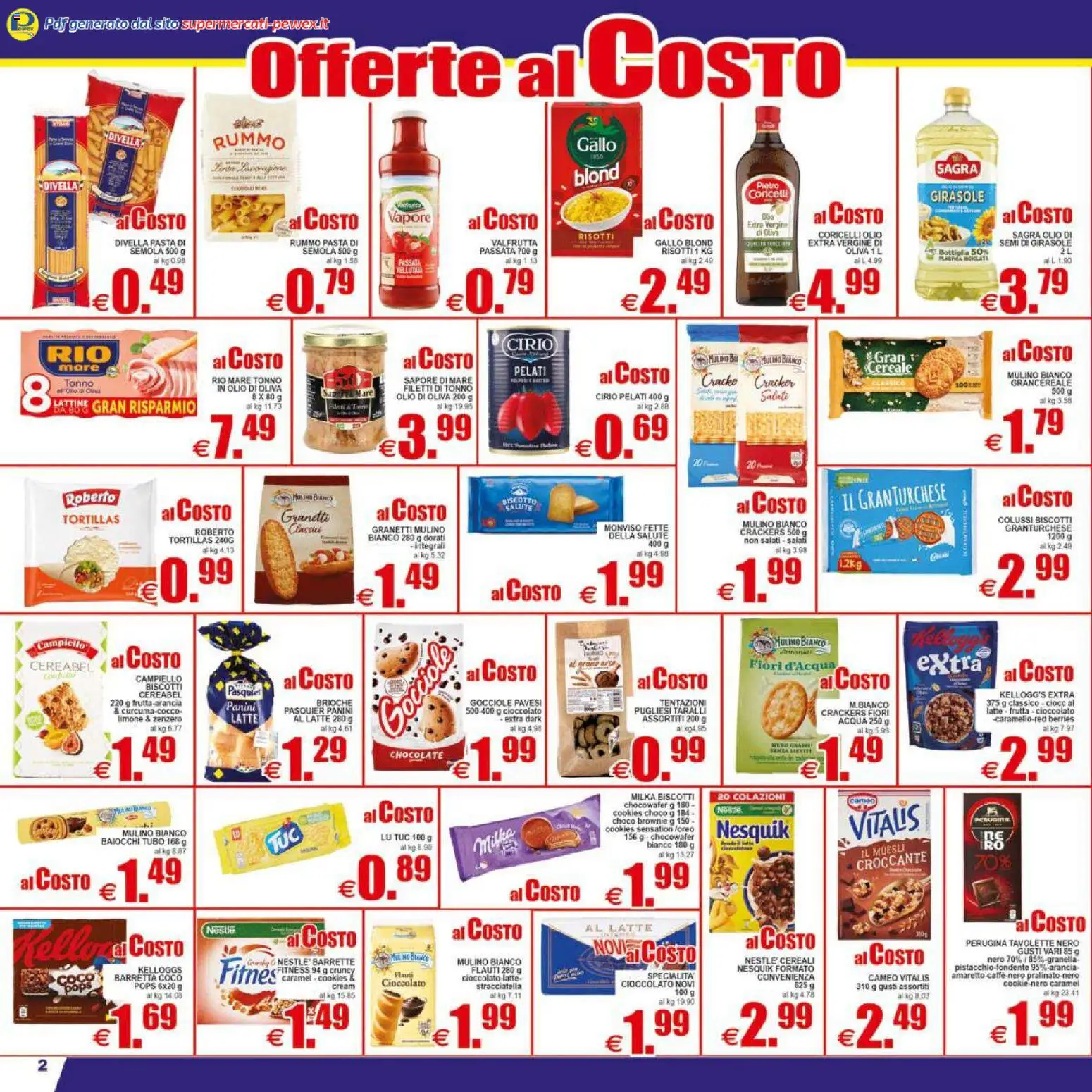 Volantino Pewex del 17.04.2026 | Pagina: 2 | Prodotti: Cereali, Pasta, Arancia, Stracciatella