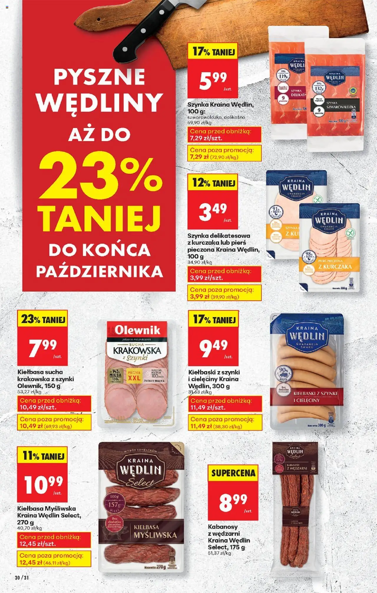 Biedronka gazetka od 06.10.2025 | Strona: 36 | Produkty: Kabanosy, Kiełbaski, Szynka, Wędliny