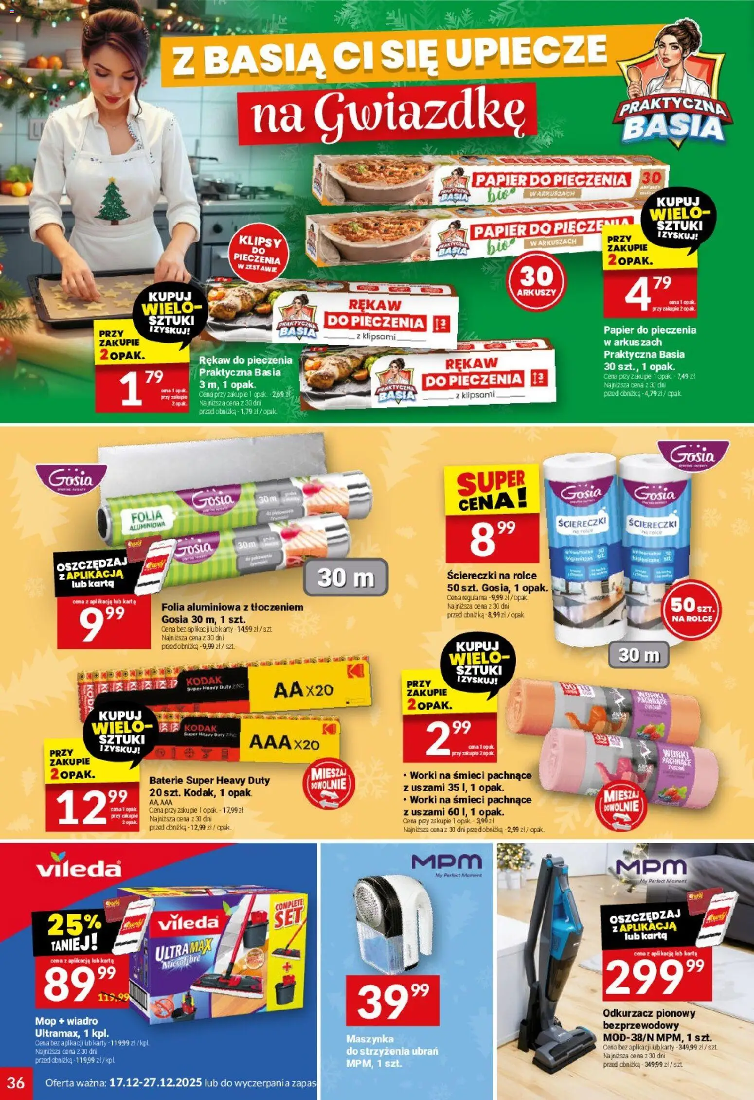 Twój Market Gazetka od 17.12.2025 | Strona: 36 | Produkty: Karta, Odkurzacz, Papier do pieczenia, Baterie