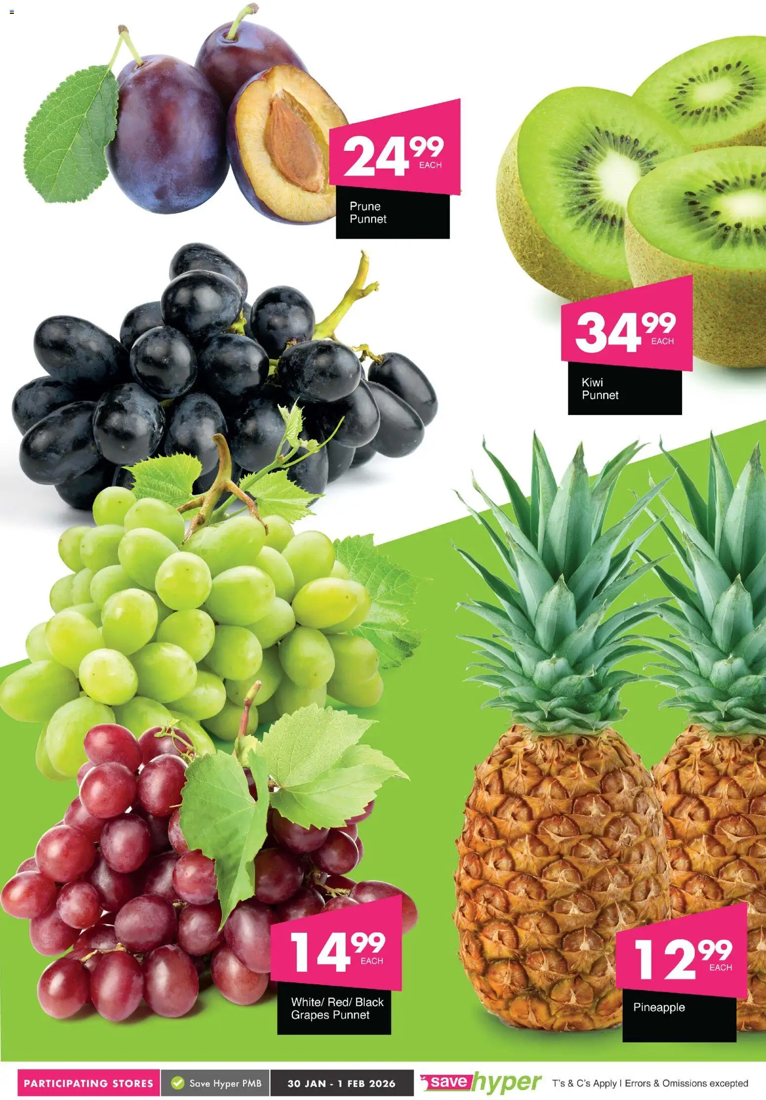 New Save catalogue – valid from 30.01.2026 | Page: 6 | Products: Pineapple, Kiwi, Grapes