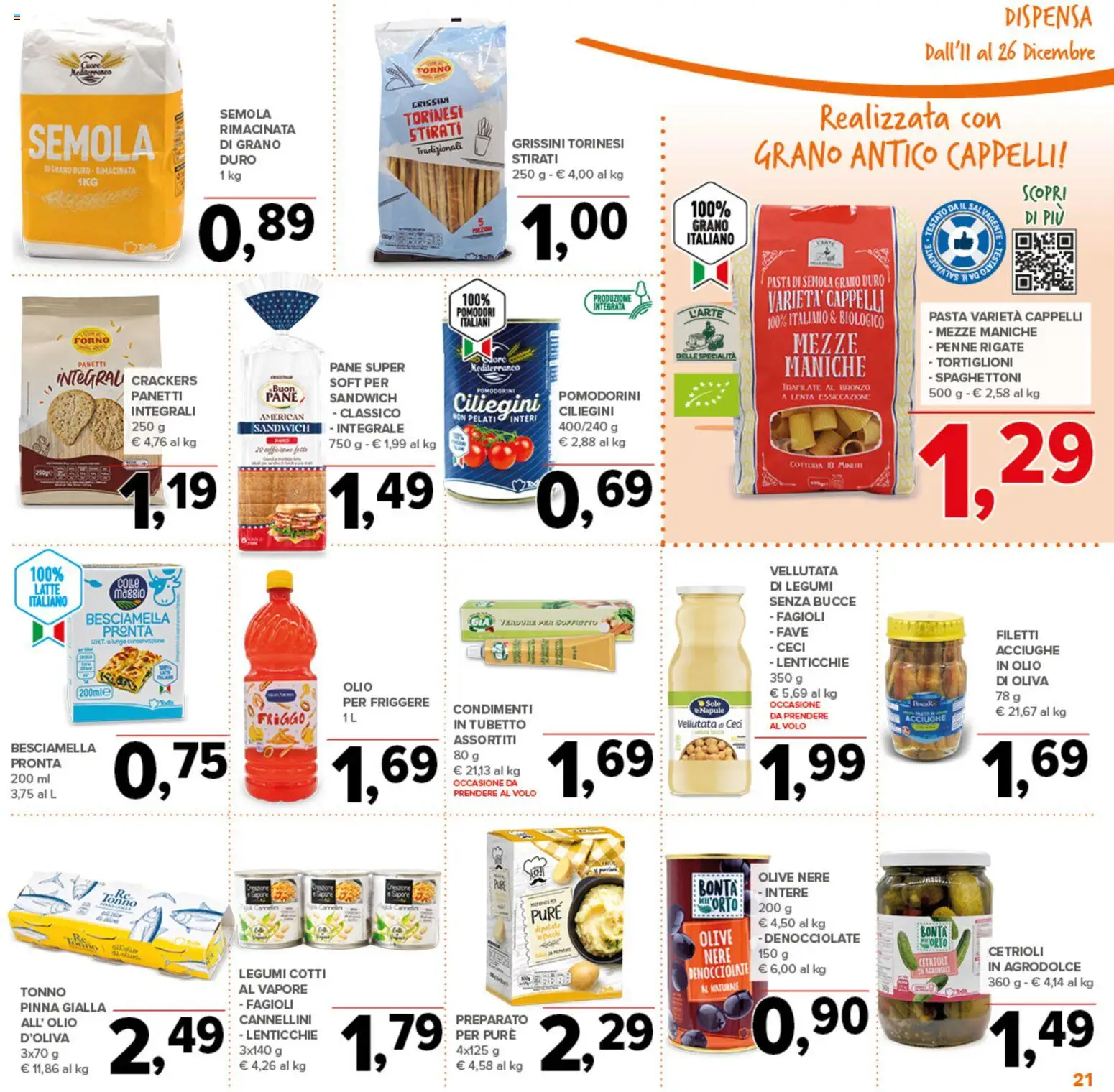 Volantino Todis del 11.12.2025 | Pagina: 21 | Prodotti: Legumi, Lenticchie, Crackers, Acciughe