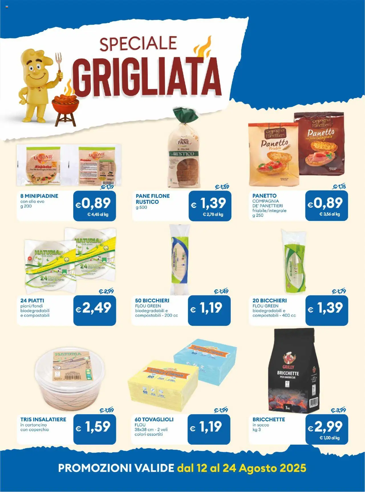 Volantino MD Discount del 12.08.2025 | Pagina: 6 | Prodotti: Pane, Barbecue, Olio, Farina
