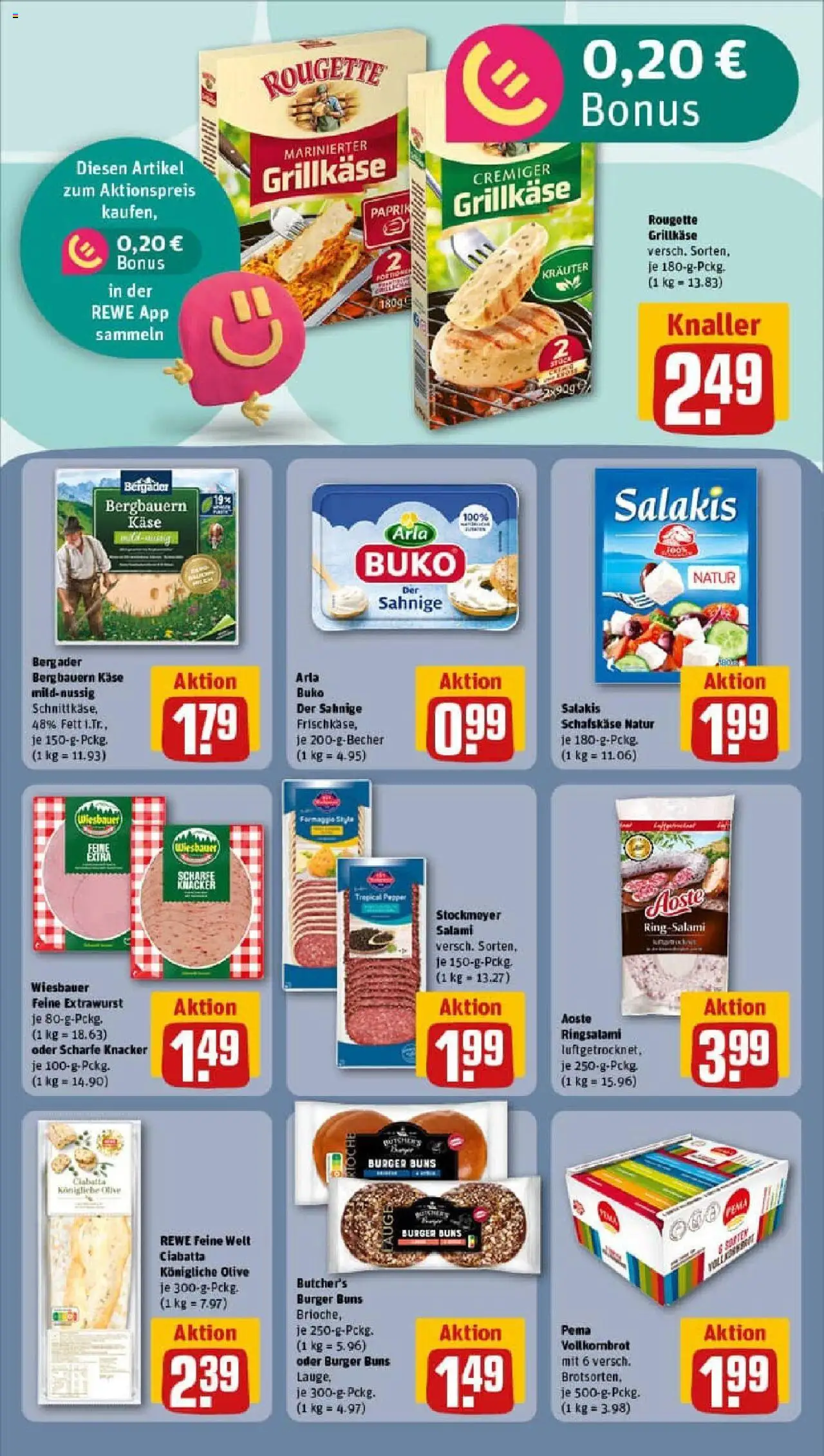 Rewe prospekt Erkrath	 - gültig ab dem 24.08.2025 | Seite: 12 | Produkte: Feta, Burger, Arla buko, Salami