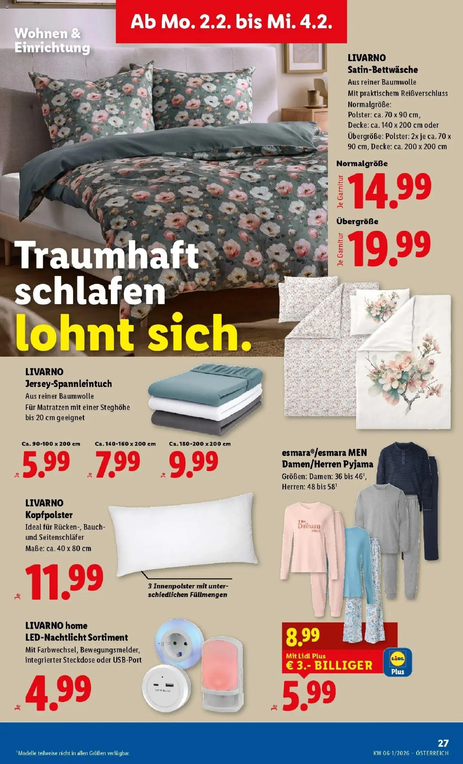 Lidl Flugblatt - St. Pölten, Klosterneuburg, Mödling gültig ab 29.01.2026 | Seite: 31 | Produkte: Pyjama, Decke, Steckdose