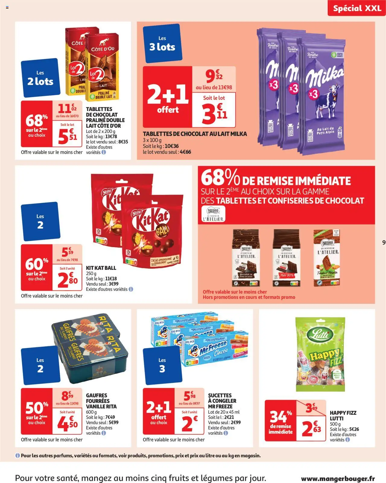  | Page: 9 | Produits: Tablettes de chocolat, Lait, Chocolat, Gaufres