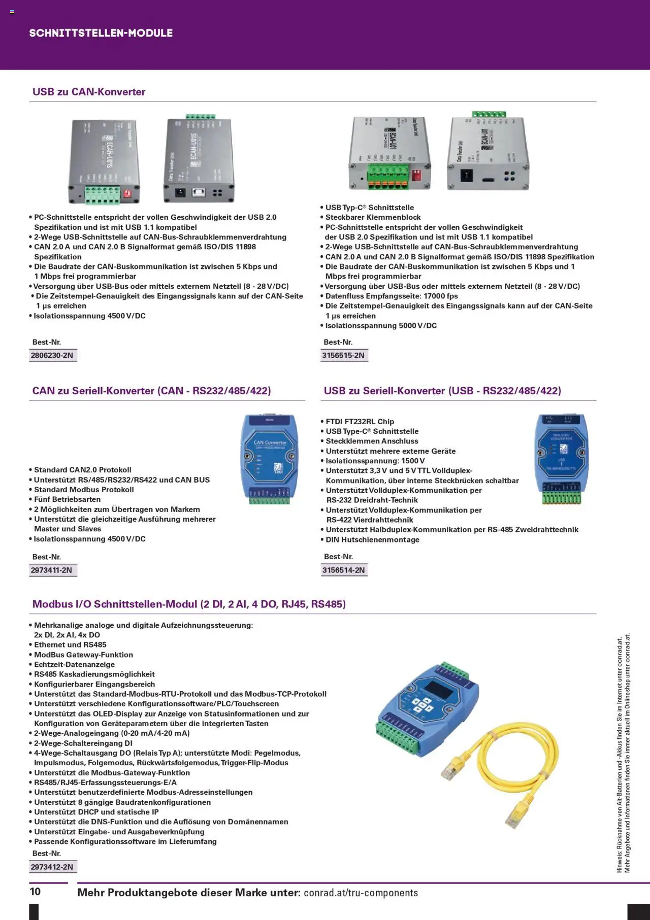 Conrad TRU Components gültig ab 13.03.2025 | Seite: 10 | Produkte: USB