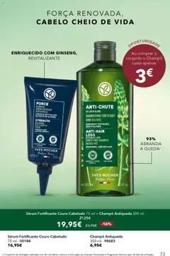 Pré-visualização Sérum Fortificante Couro Cabeludo, Sérum fortifiant cuir chevelu au ginseng. válido de 17.10.2025 | Página: 73 | Produtos: Shampoo, Sérum