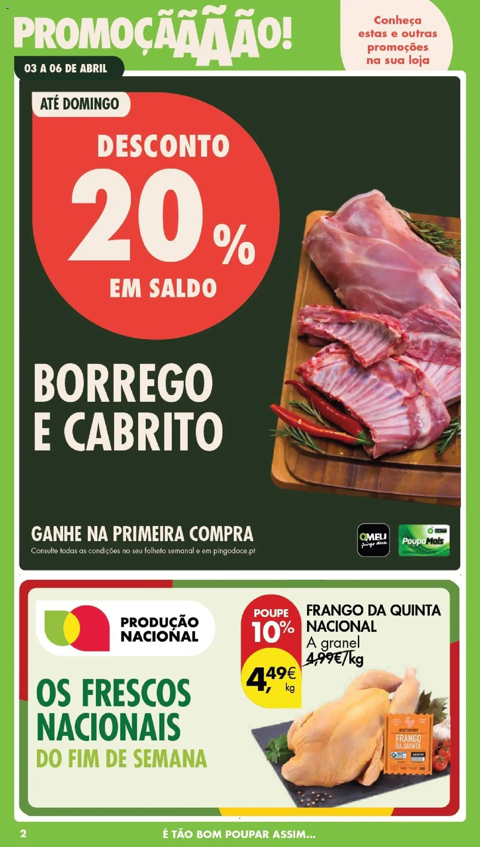 Pingo Doce Poupe este Fim de Semana │ válido de 03.04.2026 | Página: 2 | Produtos: Frango, Cabrito