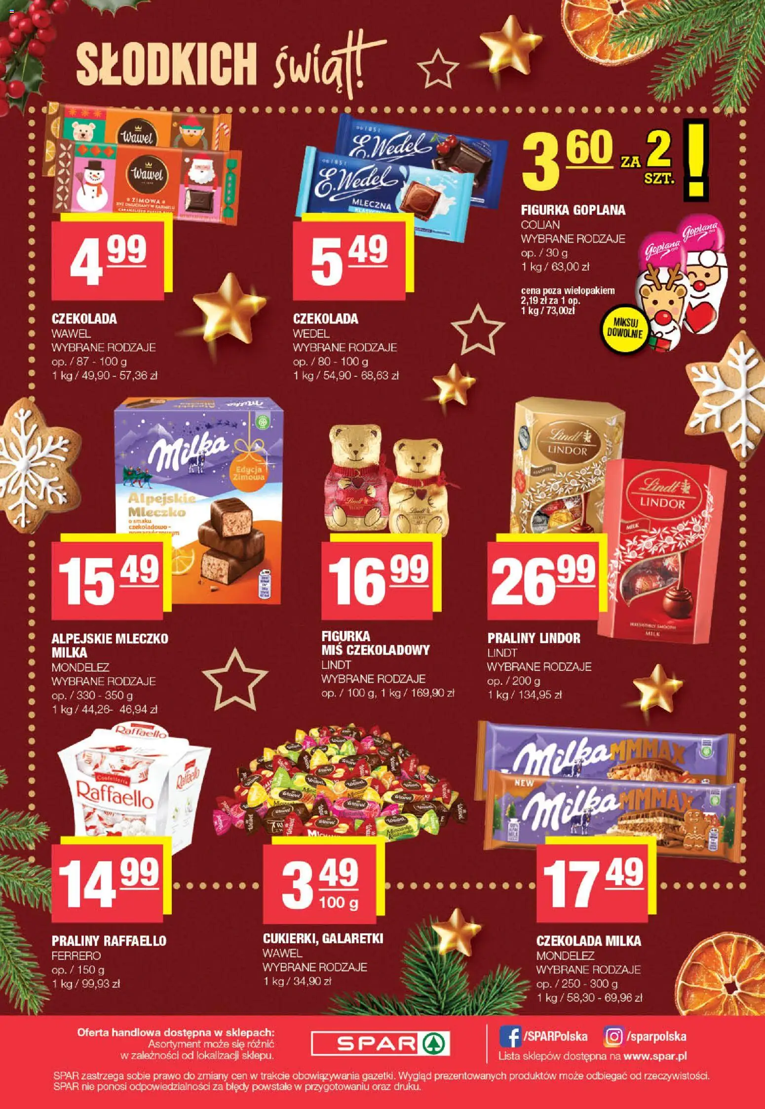 Spar Gazetka od 08.12.2025 | Strona: 12 | Produkty: Galaretki, Praliny, Milka, Czekolada