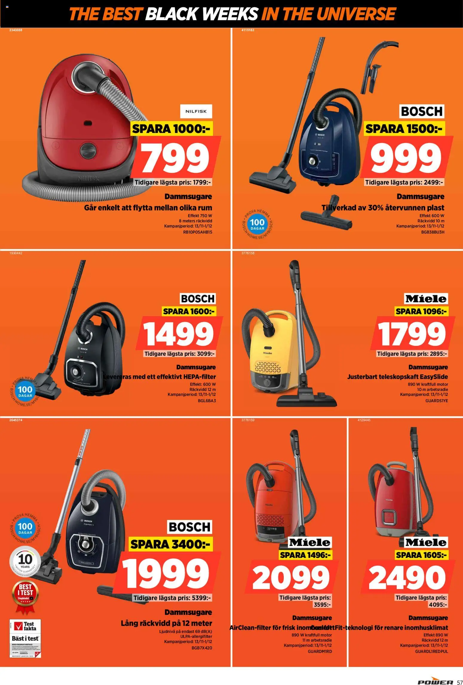 Power reklamblad aktuell från 17.11.2025 | Sida: 57 | Produkter: Dammsugare