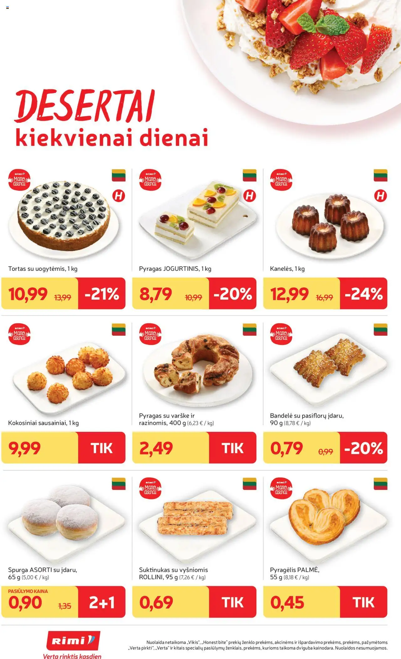 Rimi akcijos nuo 09.09.2025 | Puslapis: 14 | Prekių: Spurga, Bandelė, Tortas, Varškė