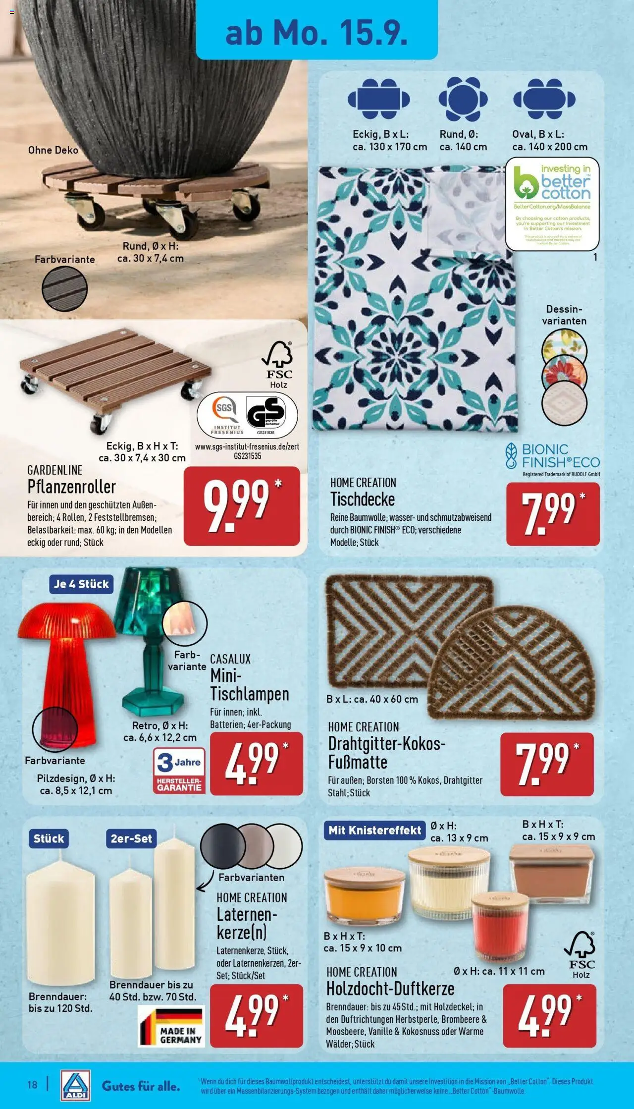 Aldi - ALDI Nord: Wochenangebote – gültig ab 14.09.2025 | Seite: 18 | Produkte: Fußmatte, Wasser, Home creation
