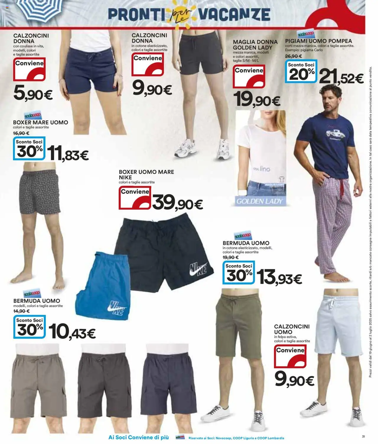 Volantino Ipercoop del 19.06.2025 | Pagina: 31 | Prodotti: Felpa, Boxer, T-shirt, Data