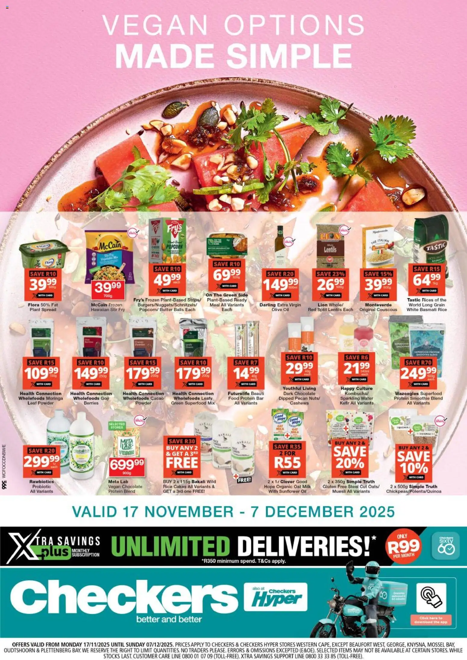 New Checkers catalogue – valid from 17.11.2025 | Page: 1 | Products: Detergente líquido, Milk, Butter, Water