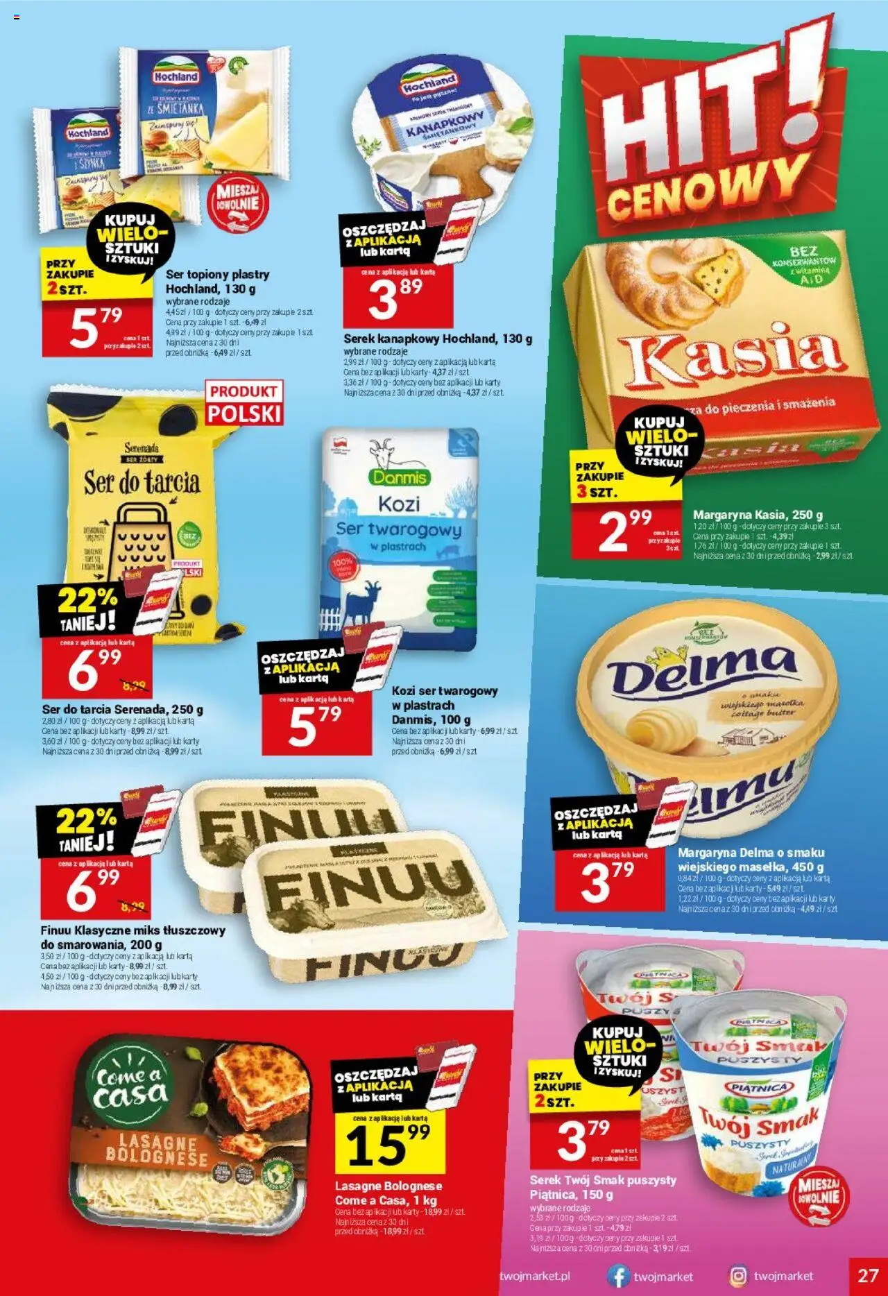 Twój Market Gazetka od 15.10.2025 | Strona: 27 | Produkty: Karta, Serek, Lasagne, Margaryna