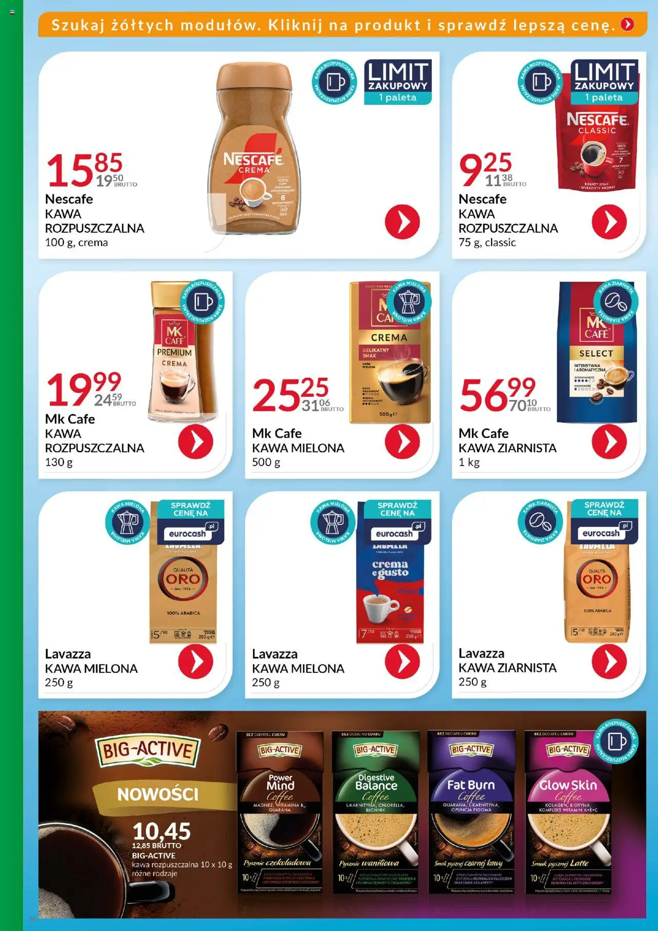 Eurocash Gazetka - Katalog Artykułów Spożywczych od 21.09.2025 | Strona: 56 | Produkty: Czekoladowa, Nescafe, Kawa ziarnista, Lavazza