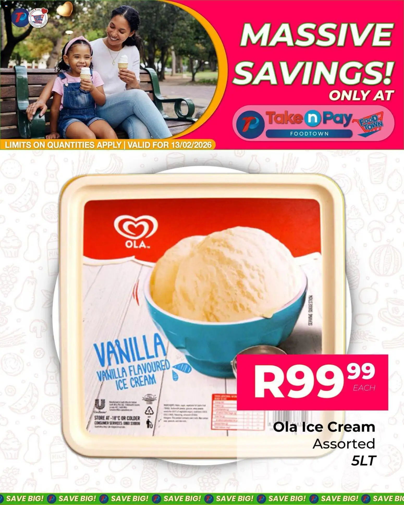 New Take n Pay catalogue – valid from 13.02.2026 | Page: 2 | Products: Cream, Ice cream