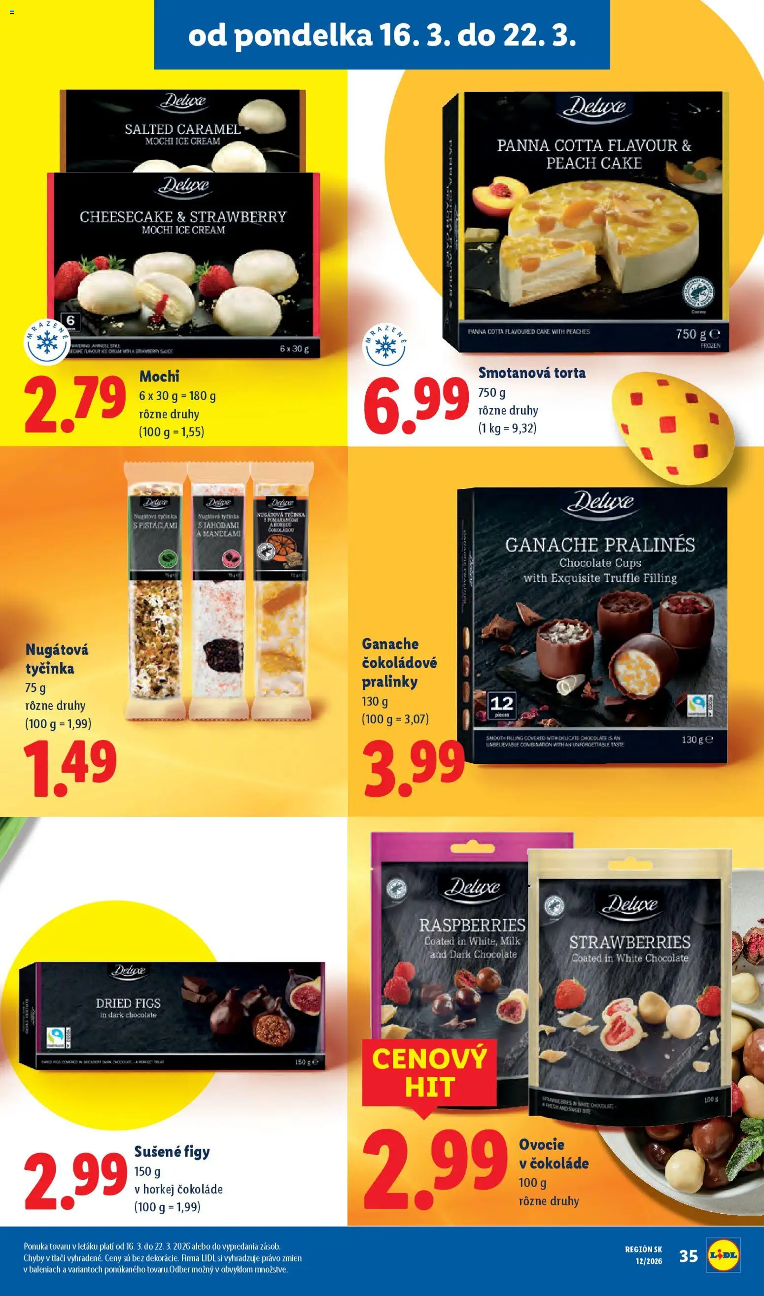 Nové Lidl akcie – leták je platný od 16.03.2026 | Strana: 47 | Produkty: Torta, Ovocie